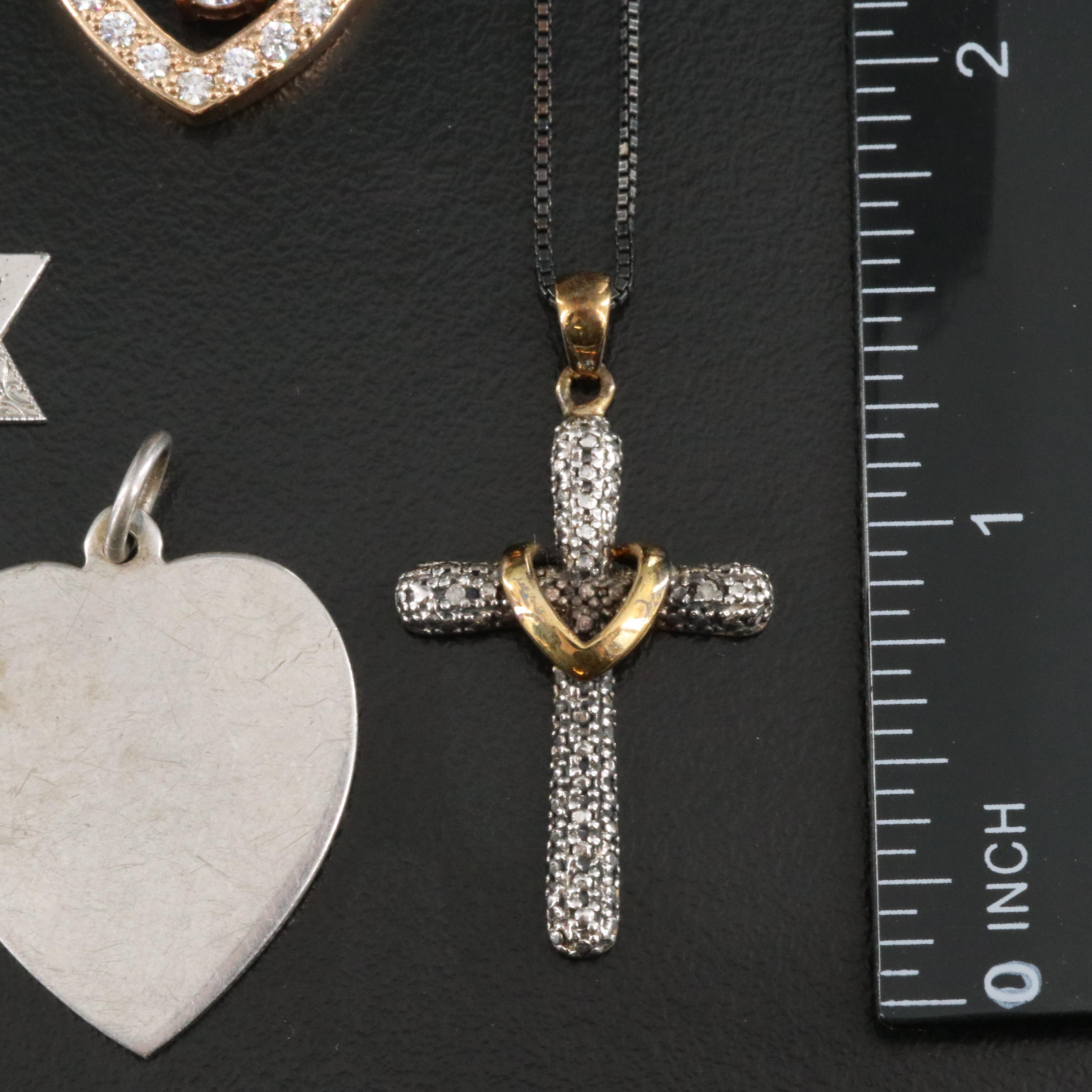 Sterling Religious Jewelry Including Diamond and CZ
