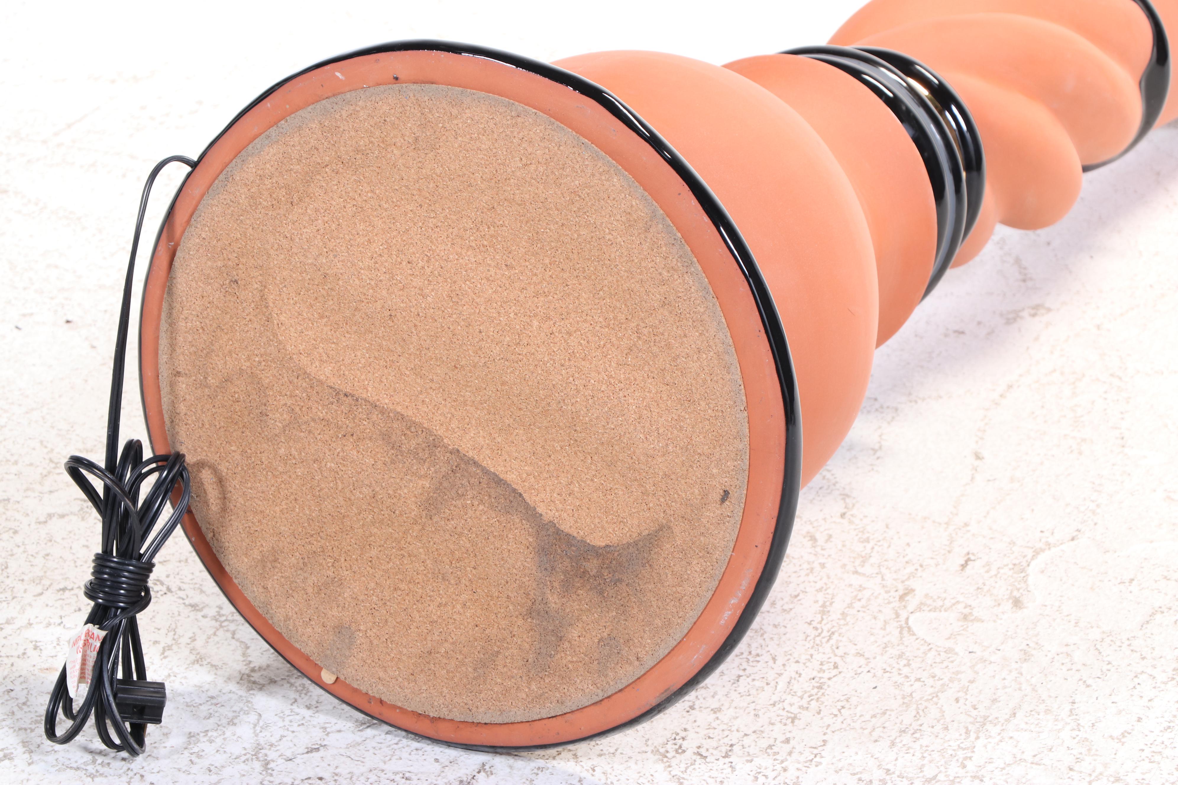 MacKenzie-Childs Courtly Check Terracotta Floor Lamp, Original Shade and Finial