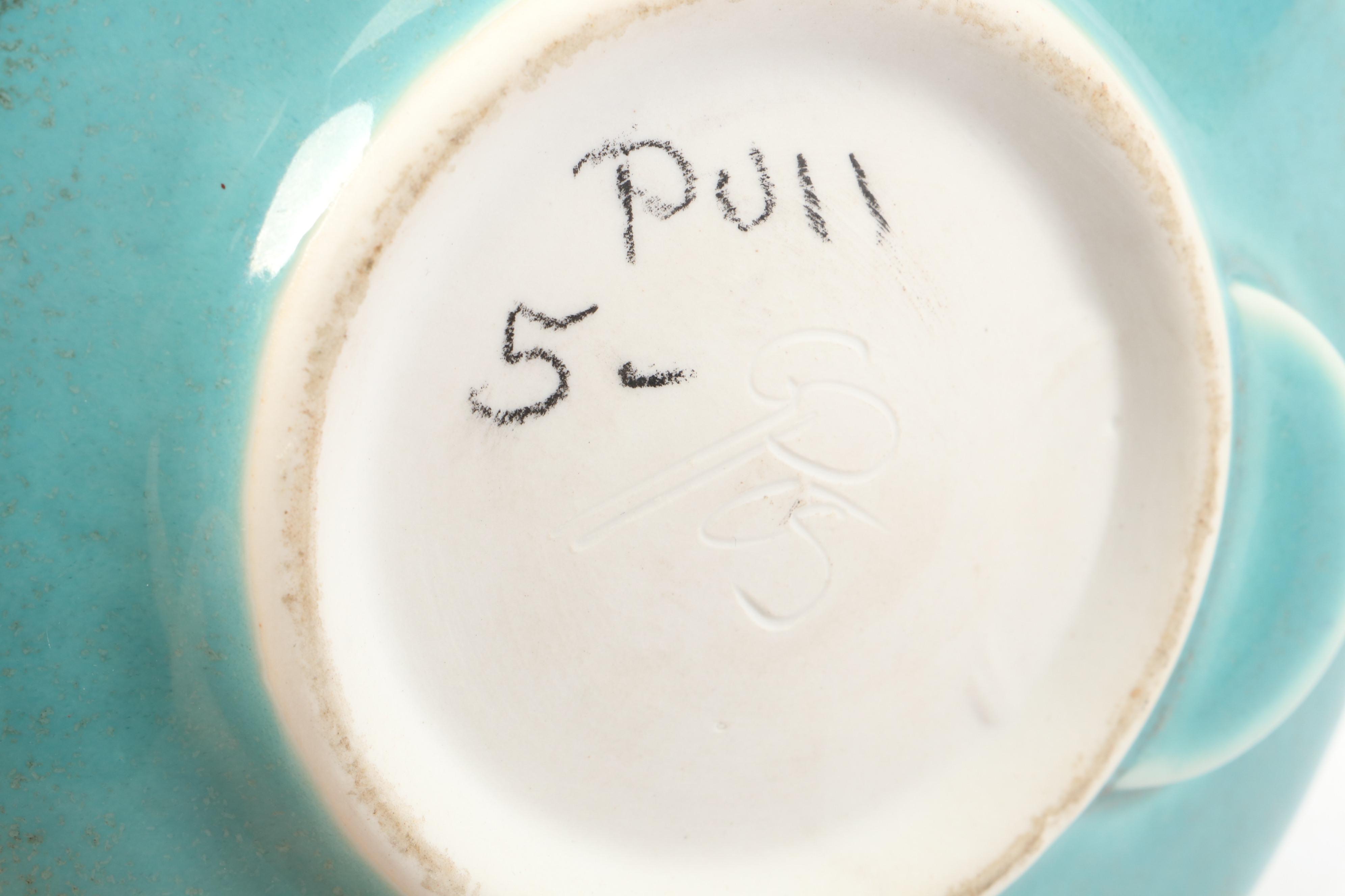 Georgetown Pottery and Ken Dahlquist Ikebana Vases with Iron Frog