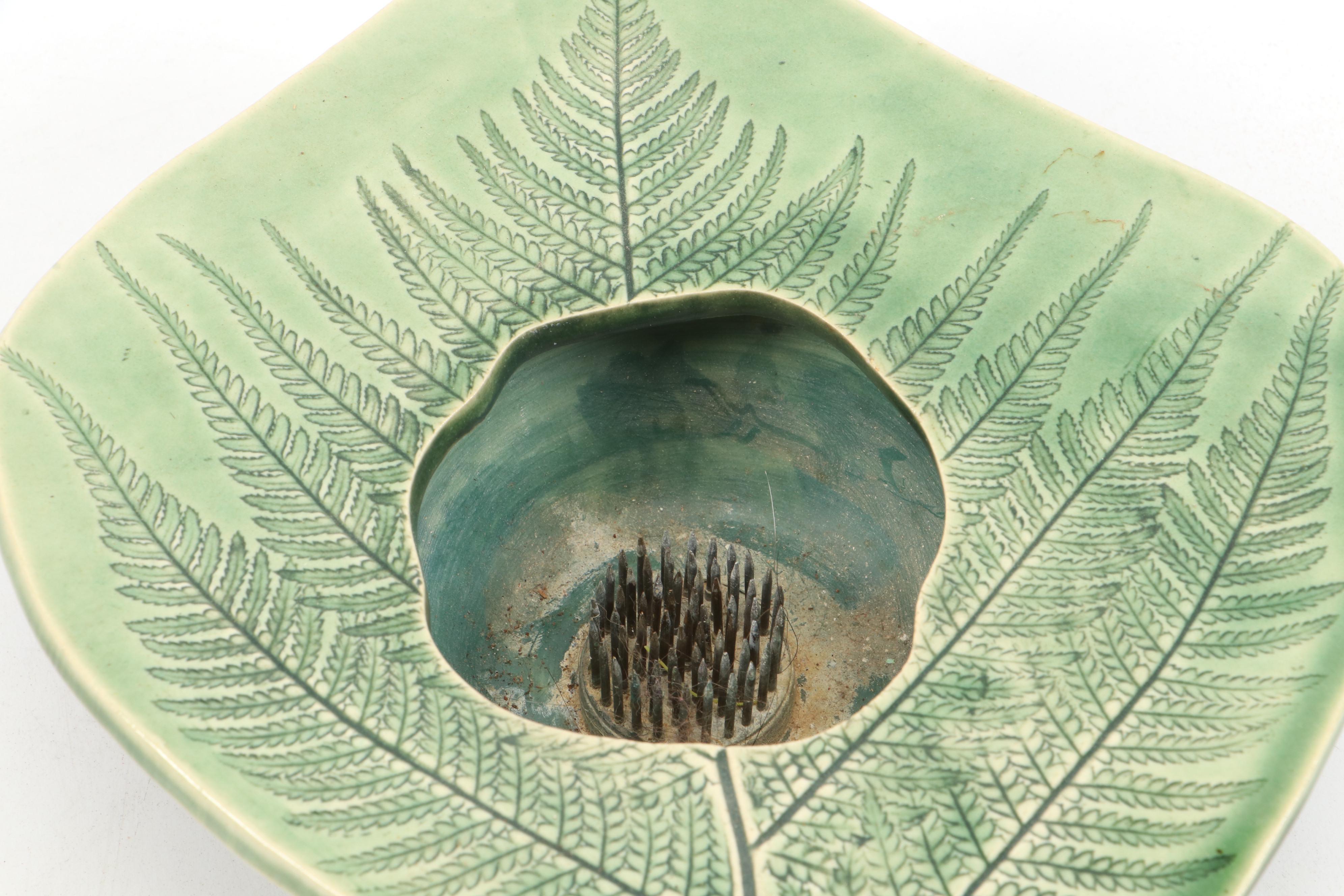 Georgetown Pottery and Ken Dahlquist Ikebana Vases with Iron Frog