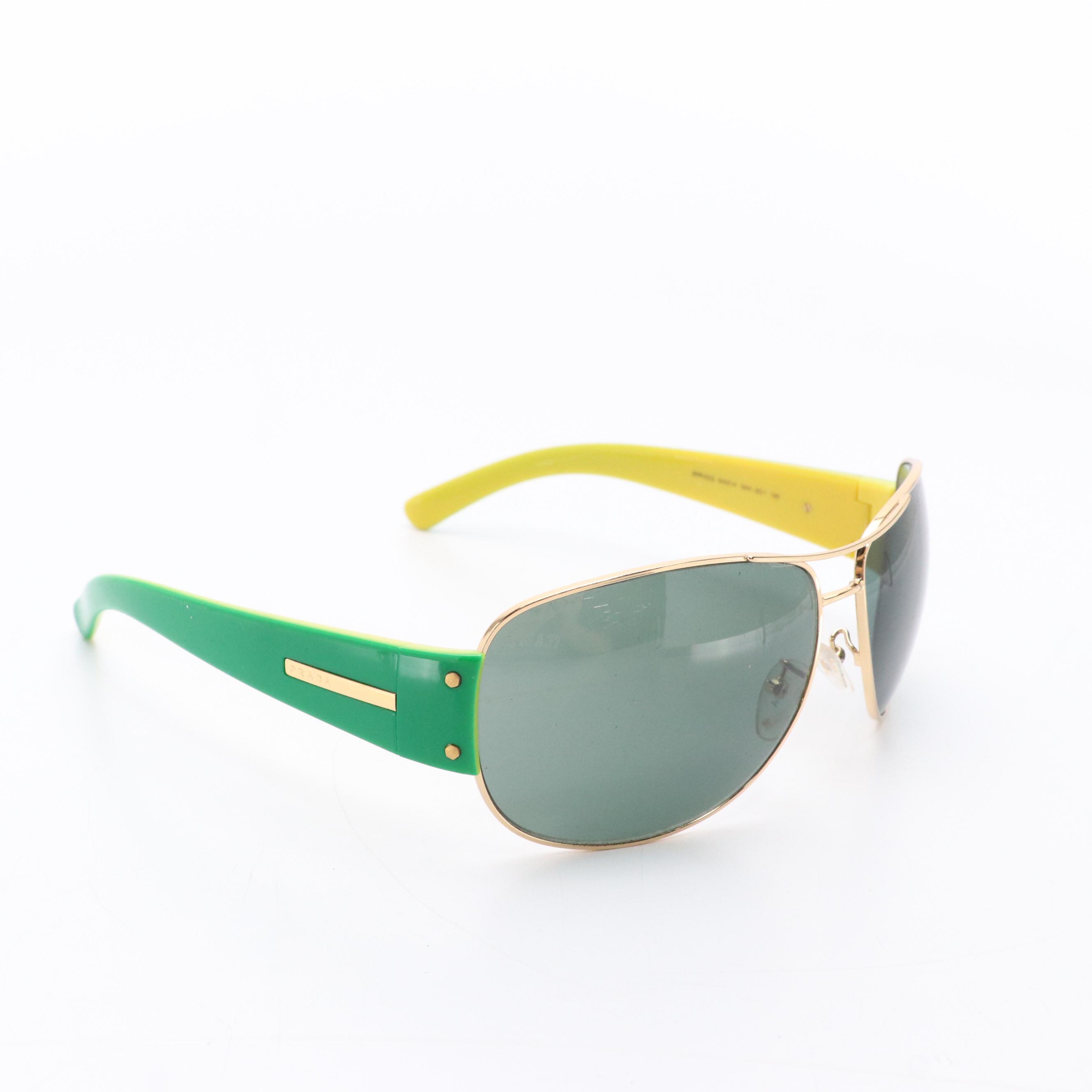 Prada Sport SPR52G Green/Yellow Sunglasses with Case