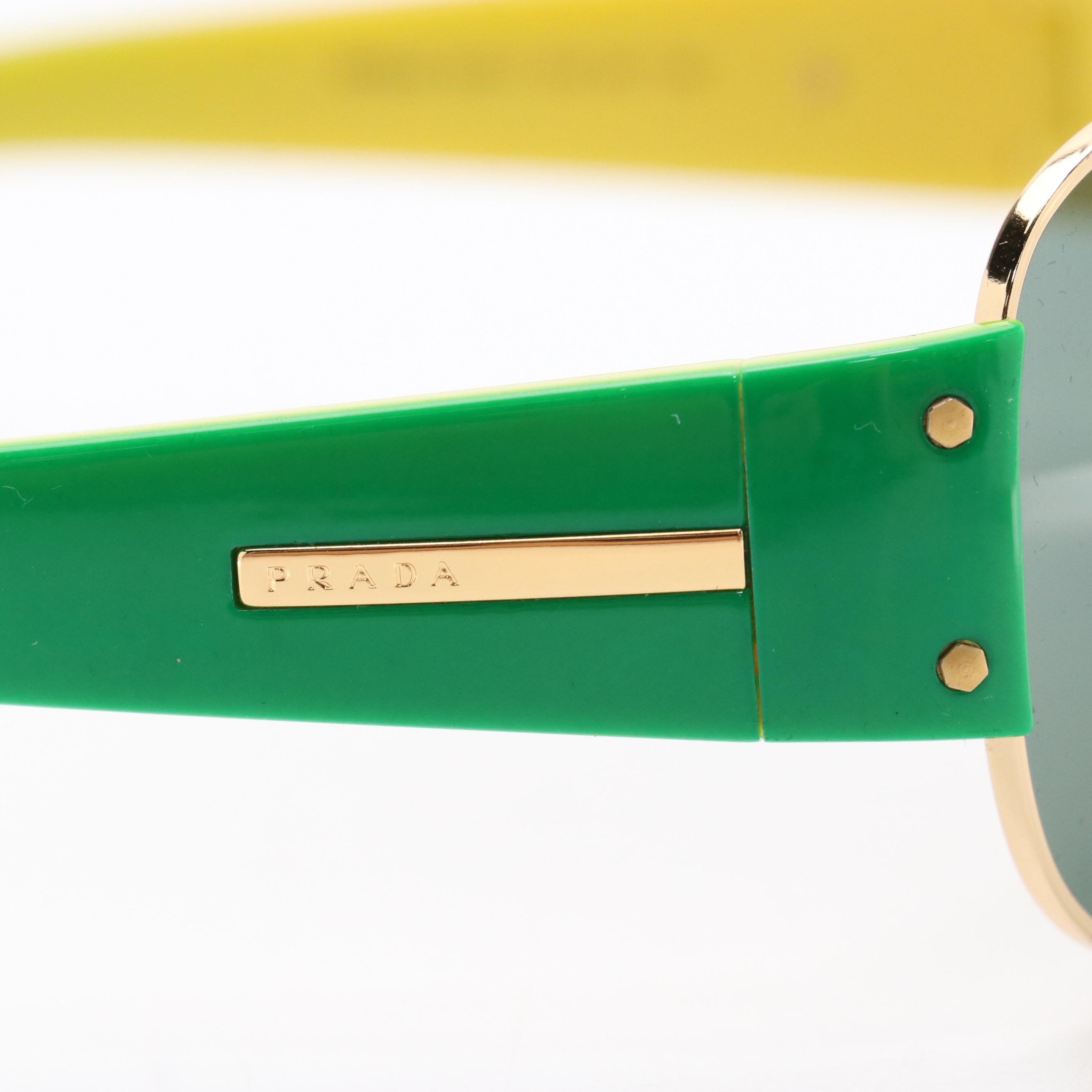 Prada Sport SPR52G Green/Yellow Sunglasses with Case