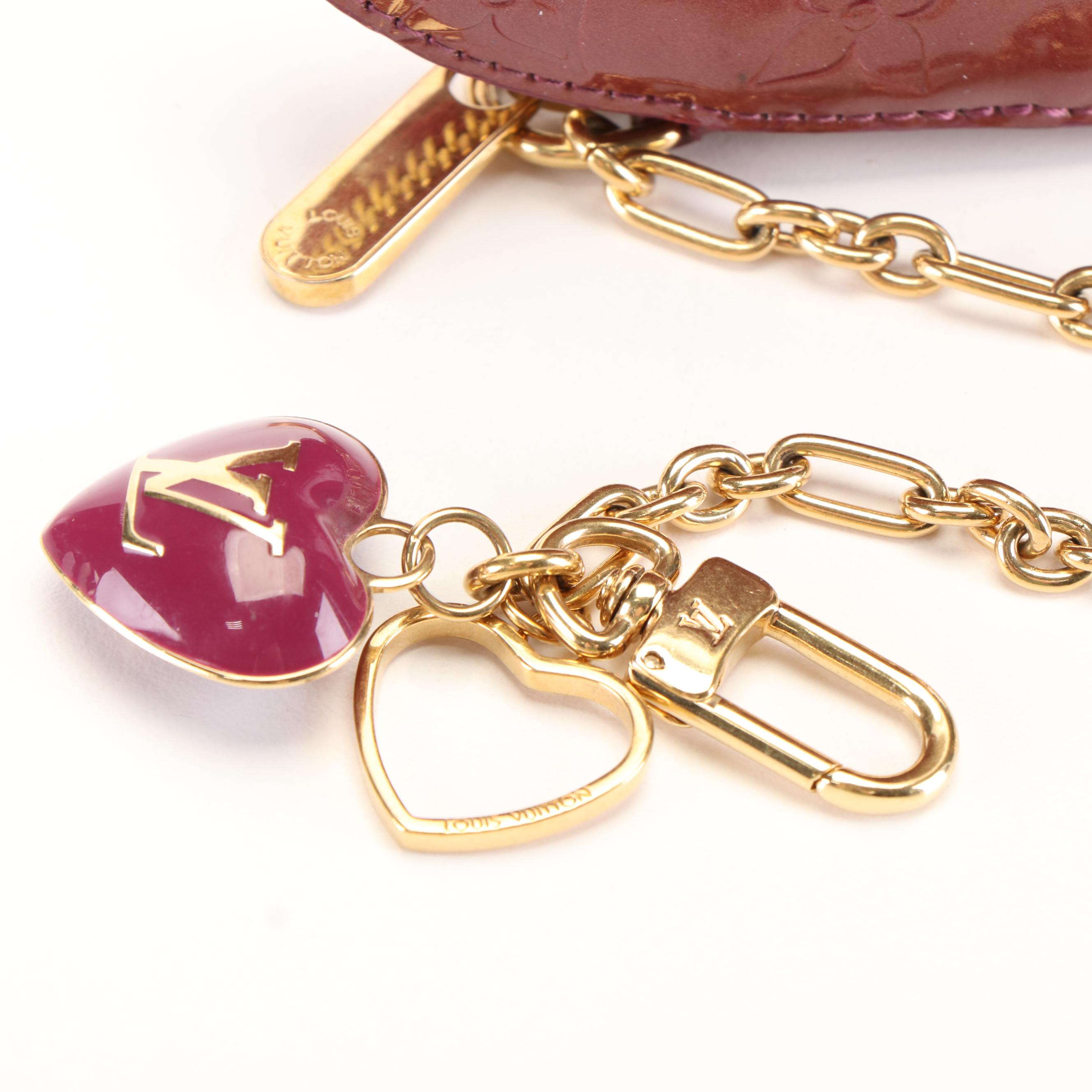 Louis Vuitton Sun Blossom Purple Heart Shaped Coin Purse with Key Chain