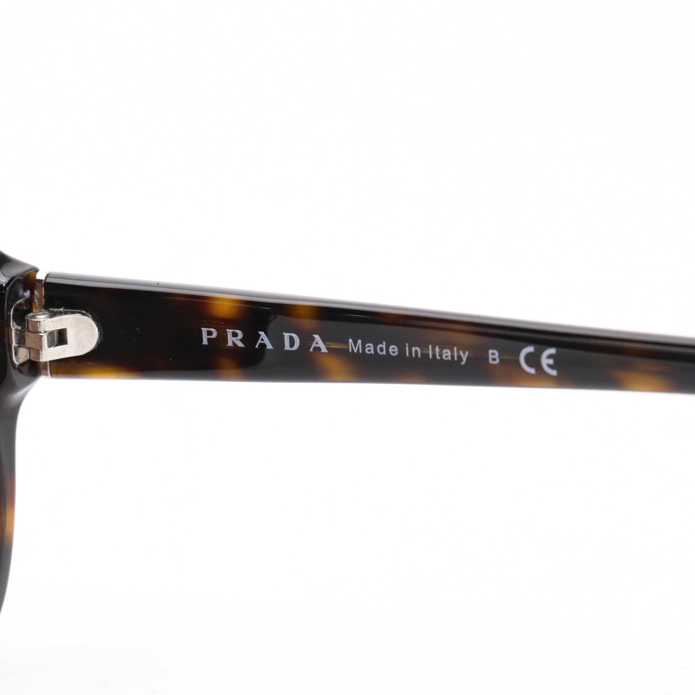 Prada SPR26L Havana Oversized Sunglasses with Case