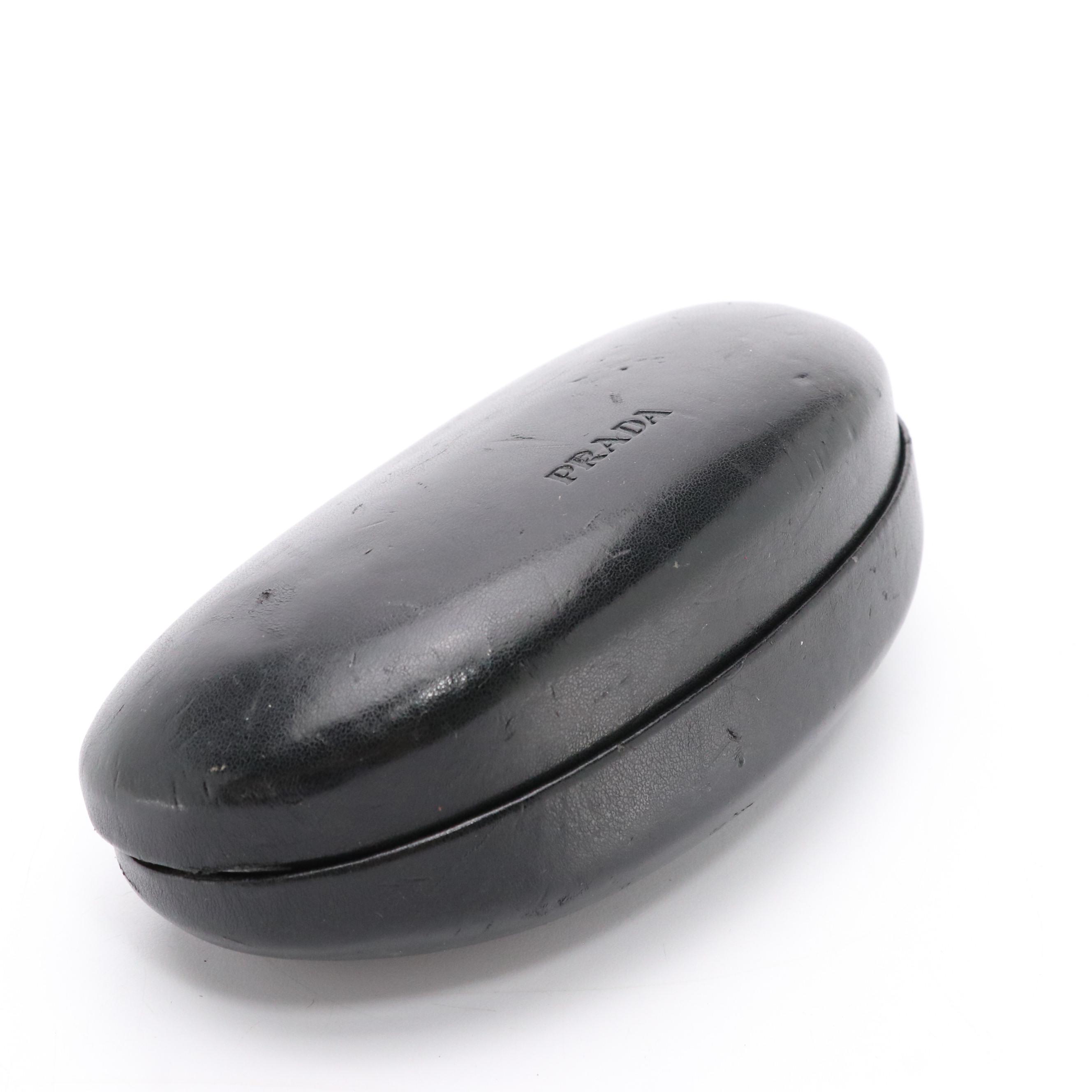 Prada SPR26L Havana Oversized Sunglasses with Case