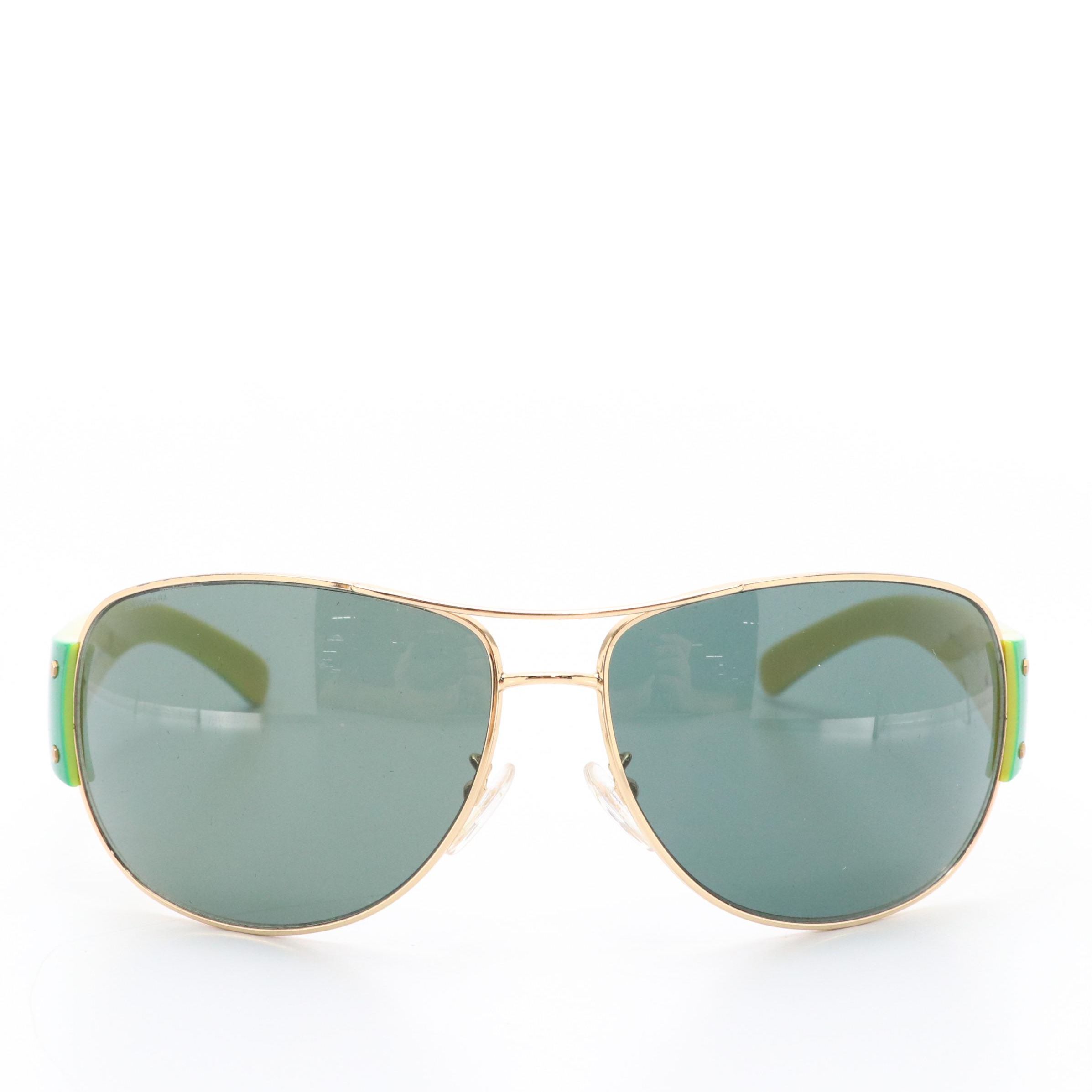 Prada Sport SPR52G Green/Yellow Sunglasses with Case