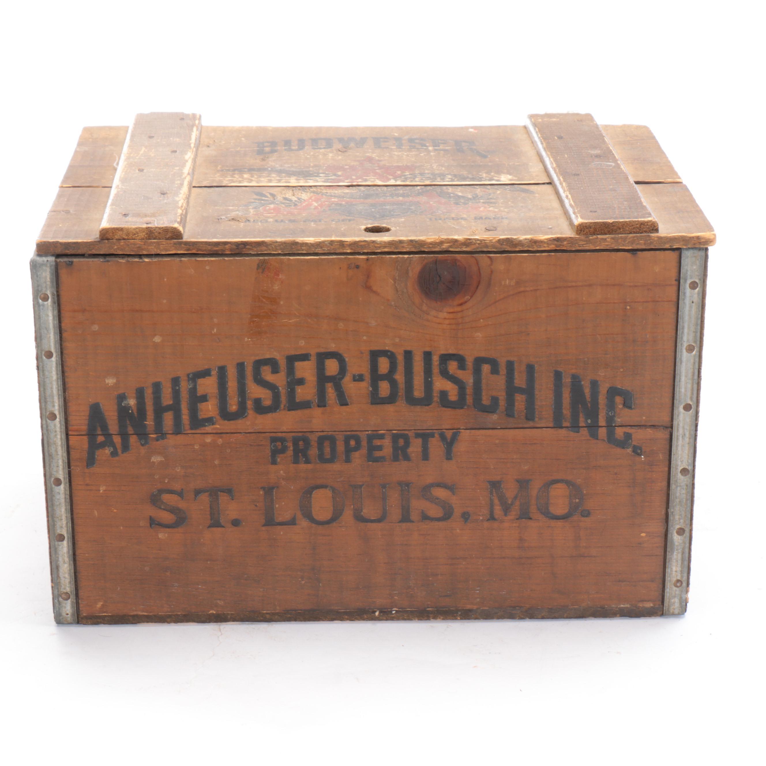 Anheuser-Busch Beer Wooden Commemorative Crate, 1976