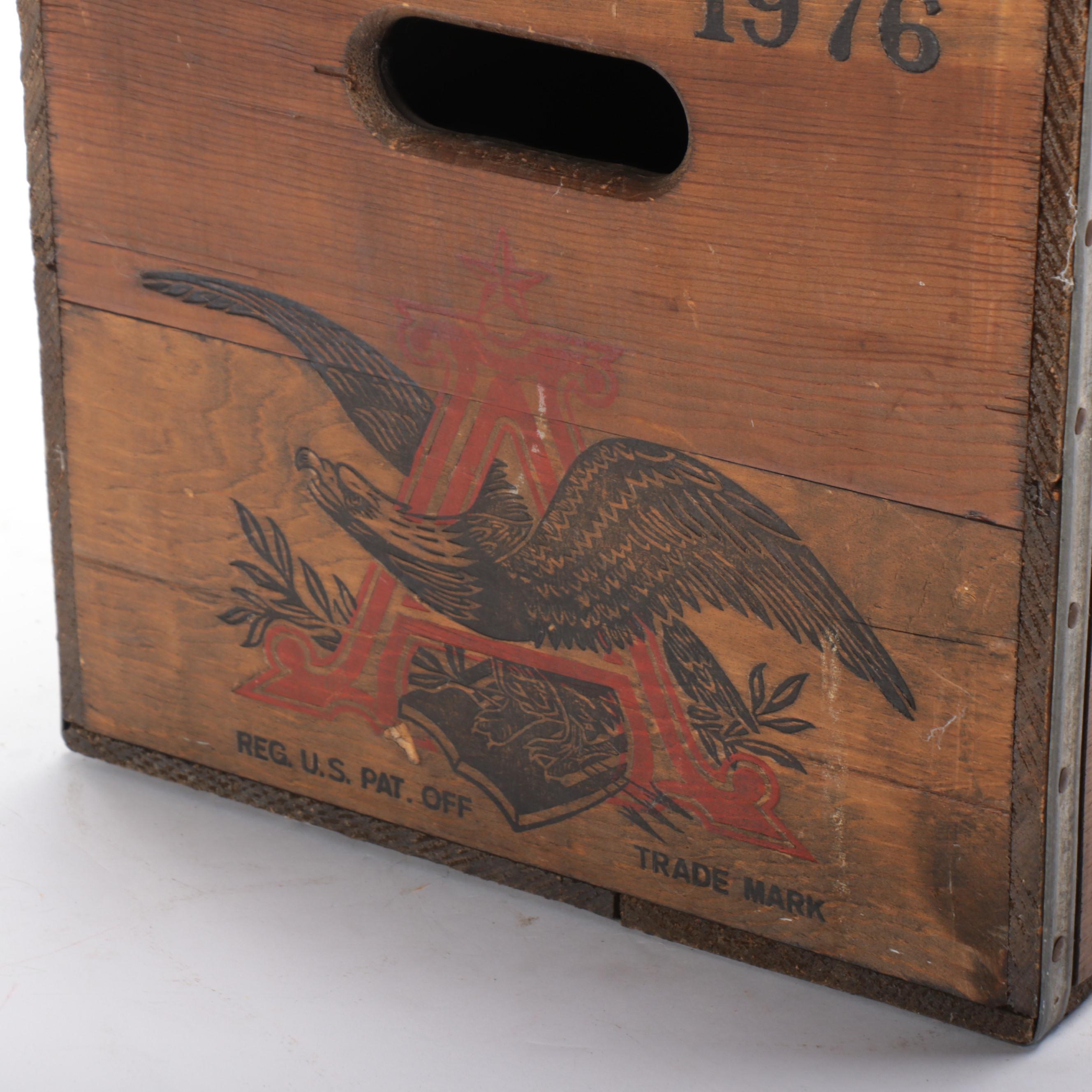 Anheuser-Busch Beer Wooden Commemorative Crate, 1976
