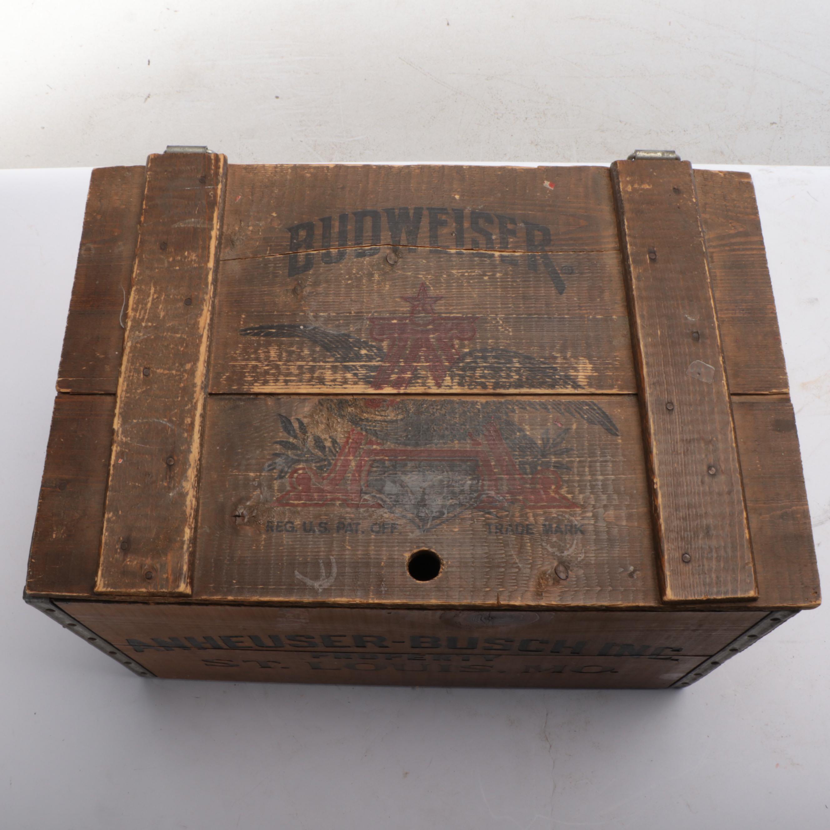 Anheuser-Busch Beer Wooden Commemorative Crate, 1976