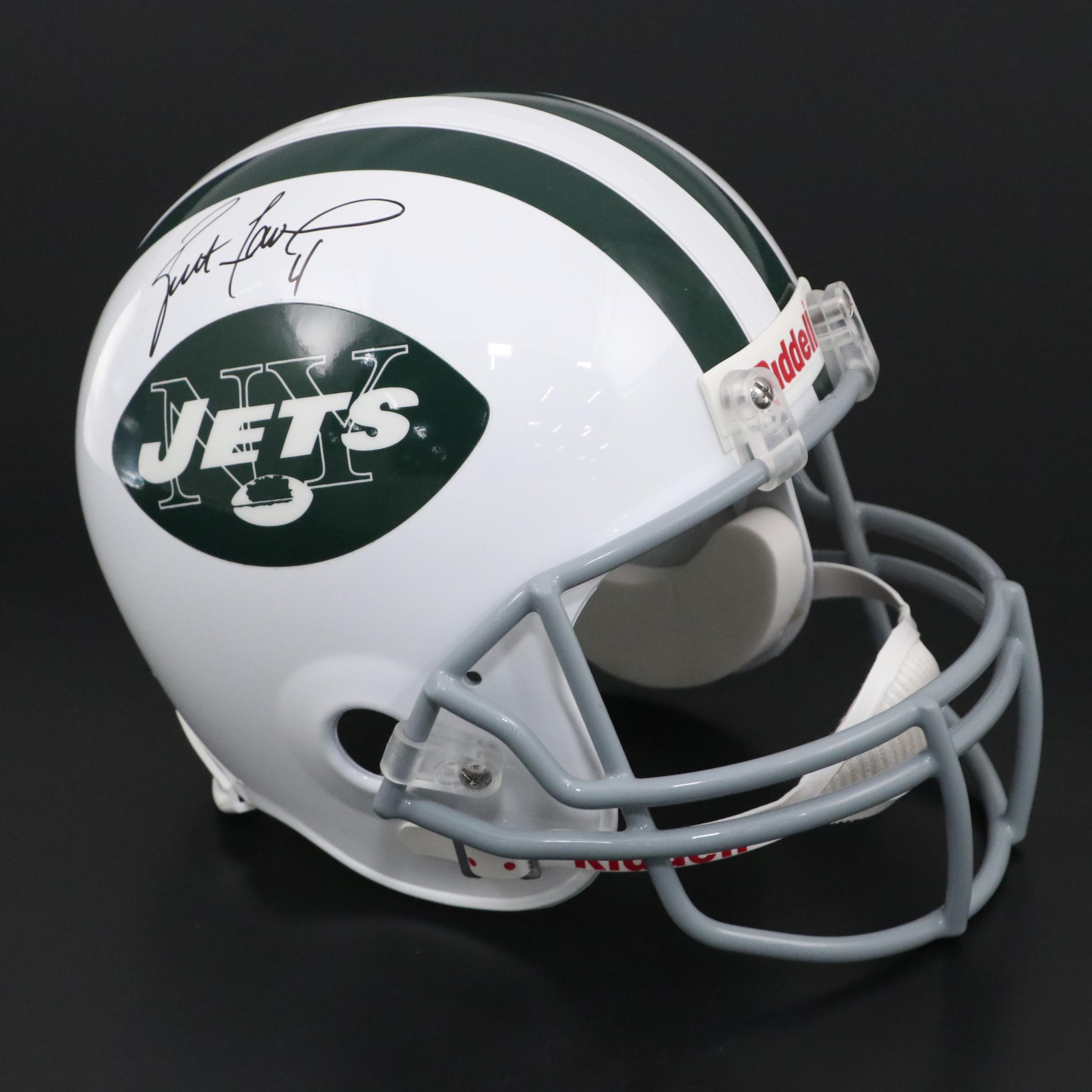 Brett Favre Signed New York Jets Riddell Full-Size Replica Football Helmet