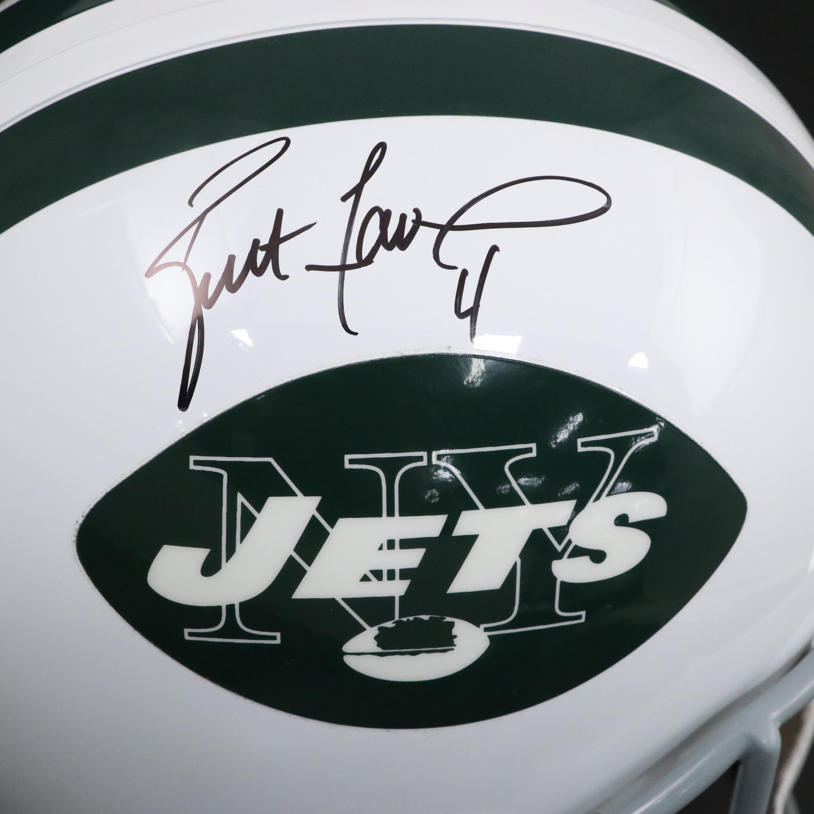 Brett Favre Signed New York Jets Riddell Full-Size Replica Football Helmet