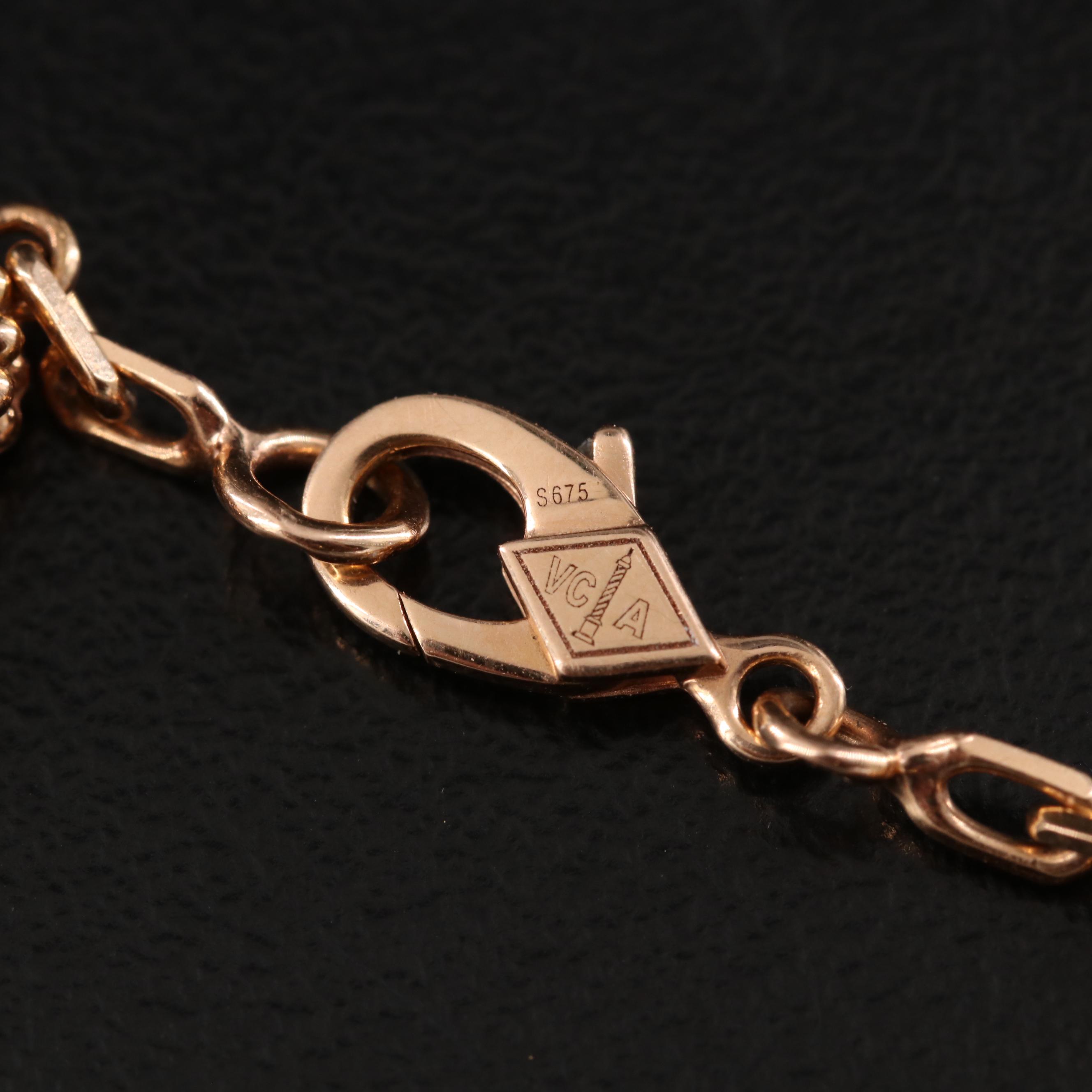 Van Cleef & Arpels Alhambra Five Motifs 18K Rose Gold Carnelian Bracelet