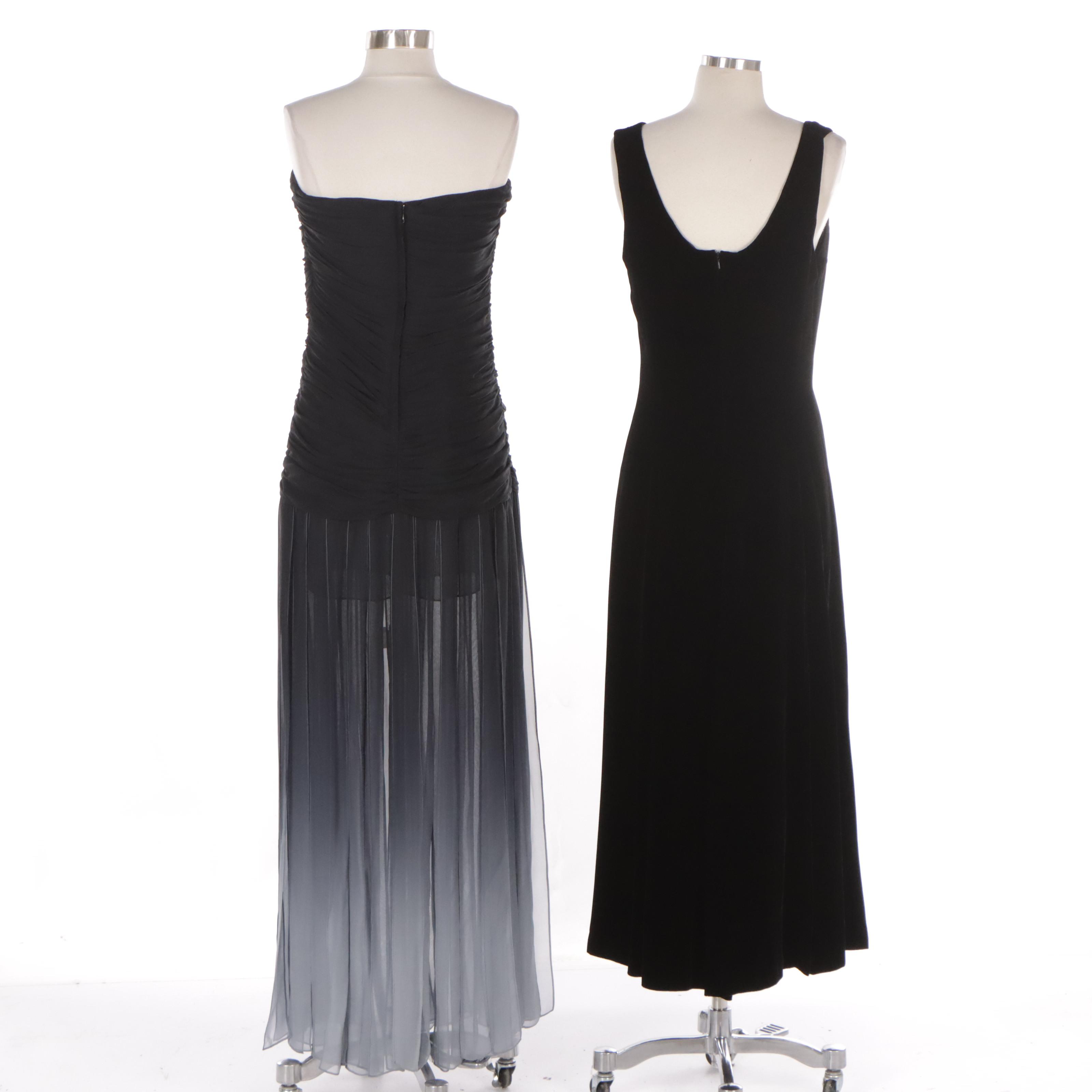 BCBG Max Azria Strapless and Ann Tjian for Kenar Sleeveless Silk Evening Dresses