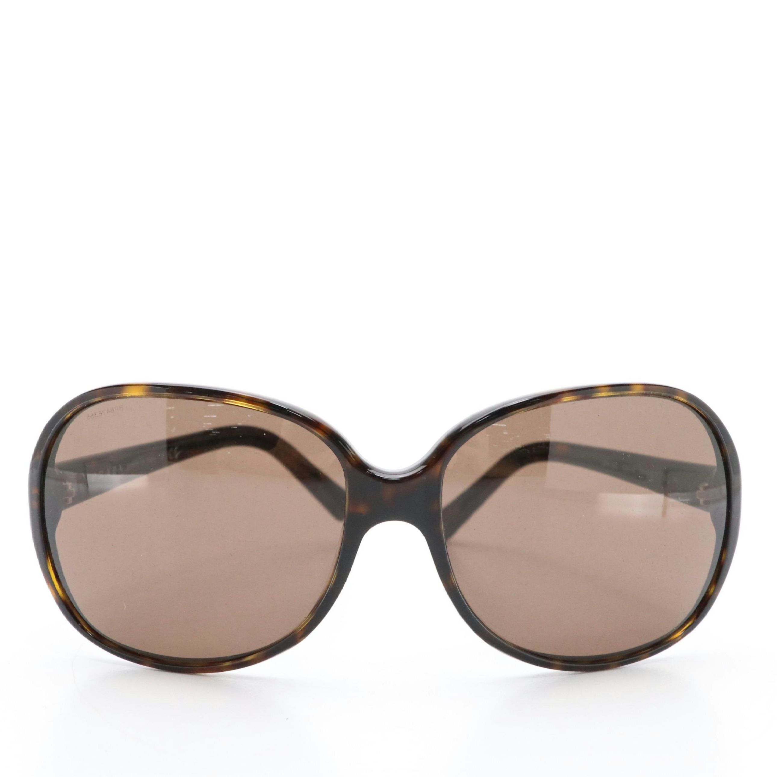 Prada SPR26L Havana Oversized Sunglasses with Case