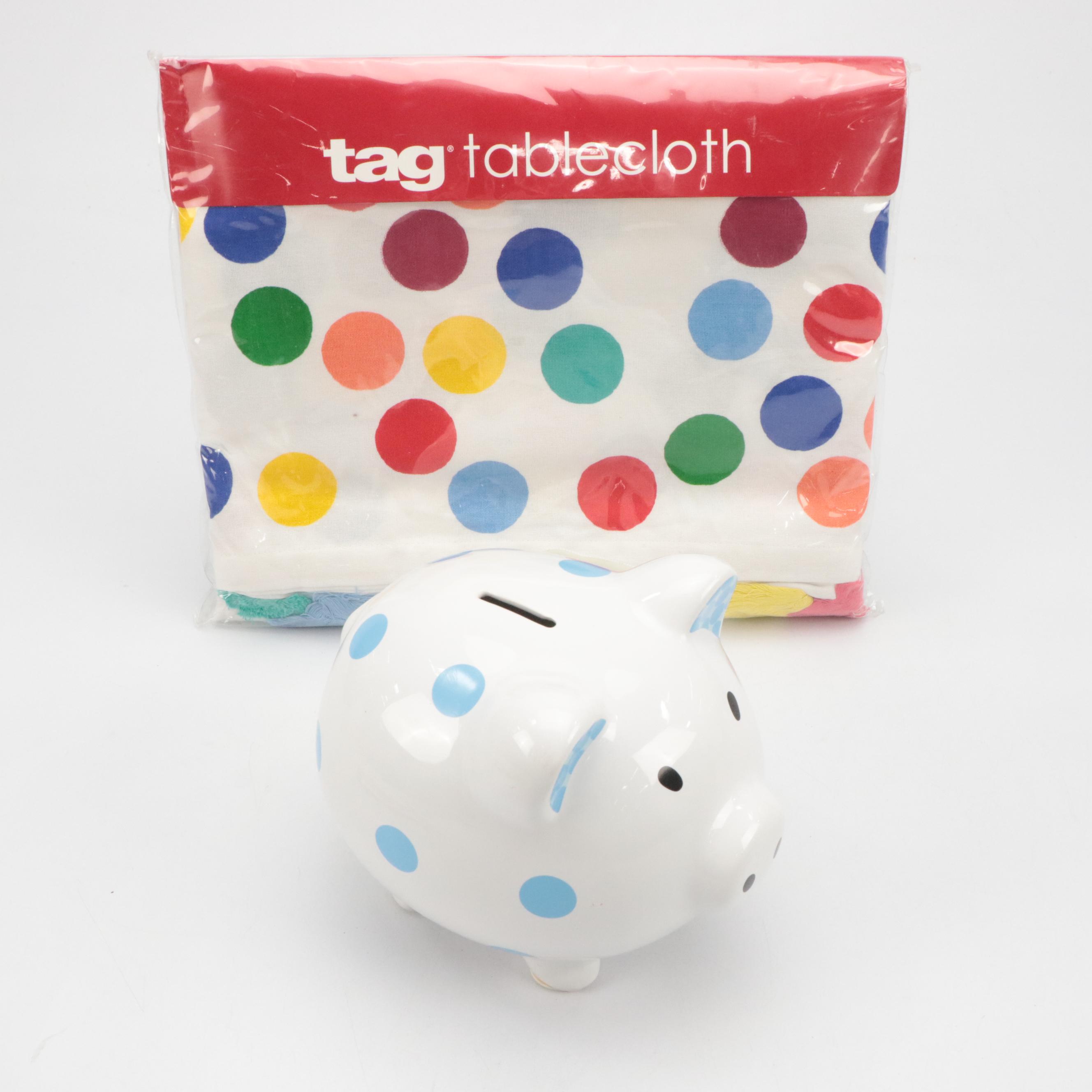 Coton Colors "Happy Everything" Platter, Serving Pieces, Bank, and Cookbook