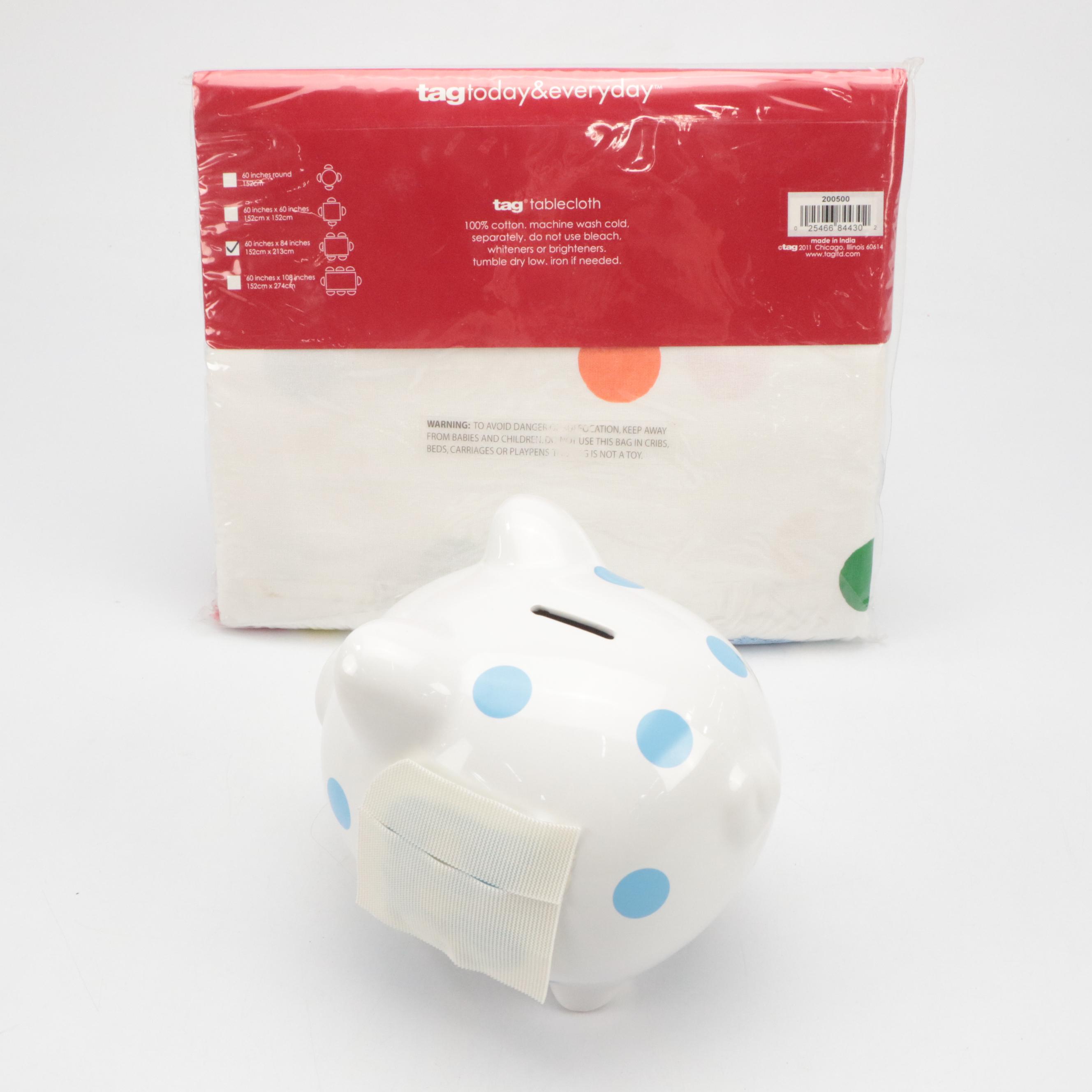 Coton Colors "Happy Everything" Platter, Serving Pieces, Bank, and Cookbook