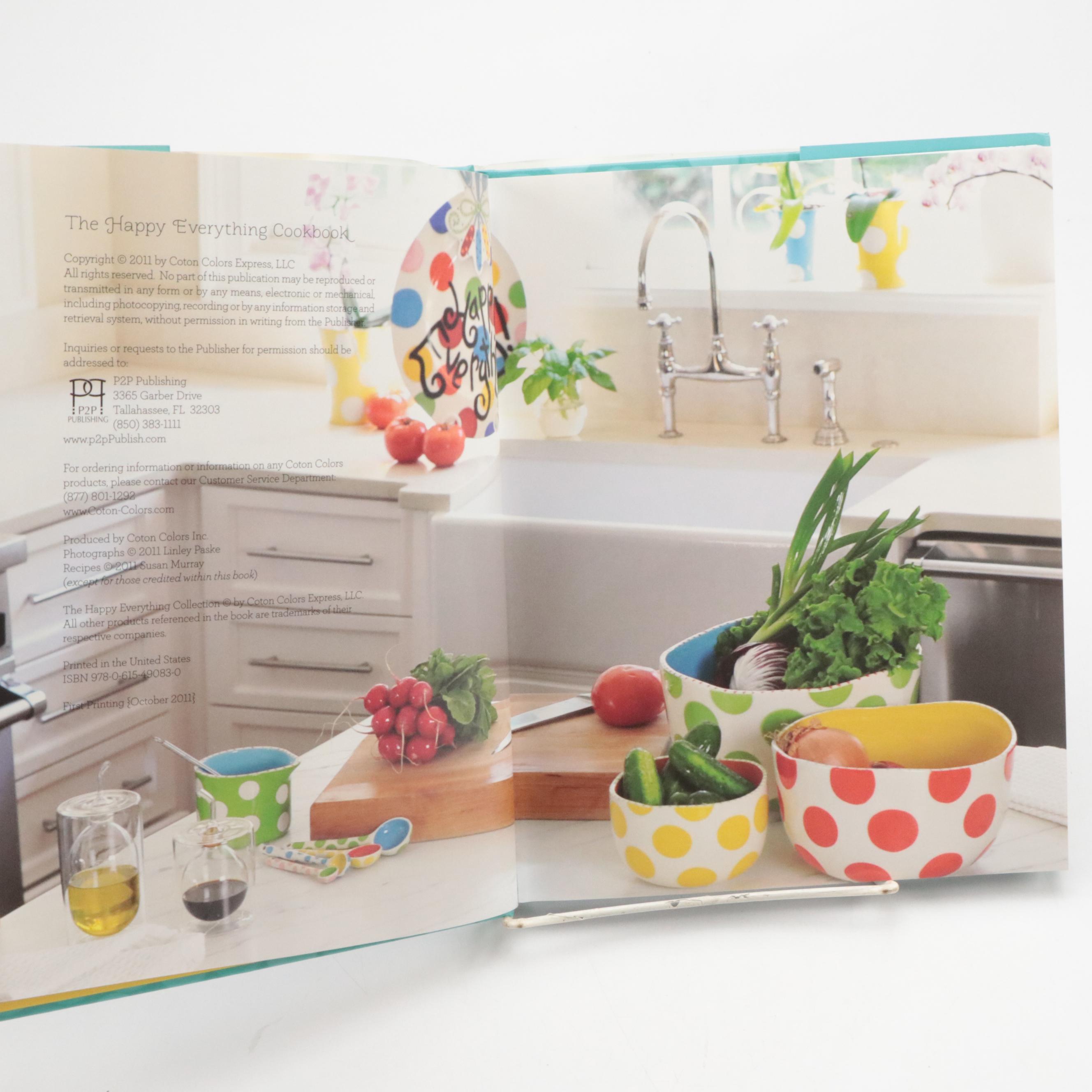 Coton Colors "Happy Everything" Platter, Serving Pieces, Bank, and Cookbook