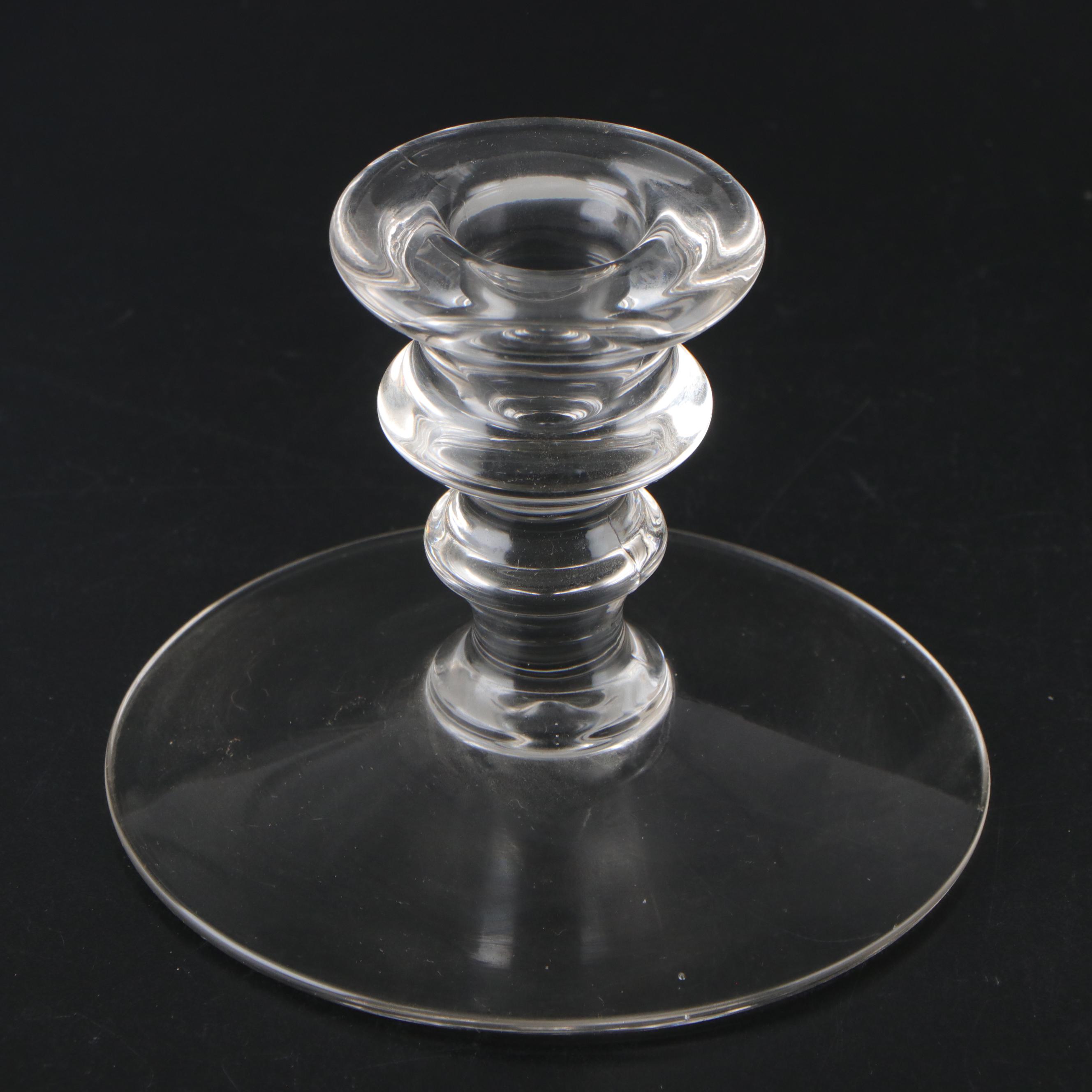 Cambridge Style Glass Epergne Candelabra Pieces and Other Glass Bobeches