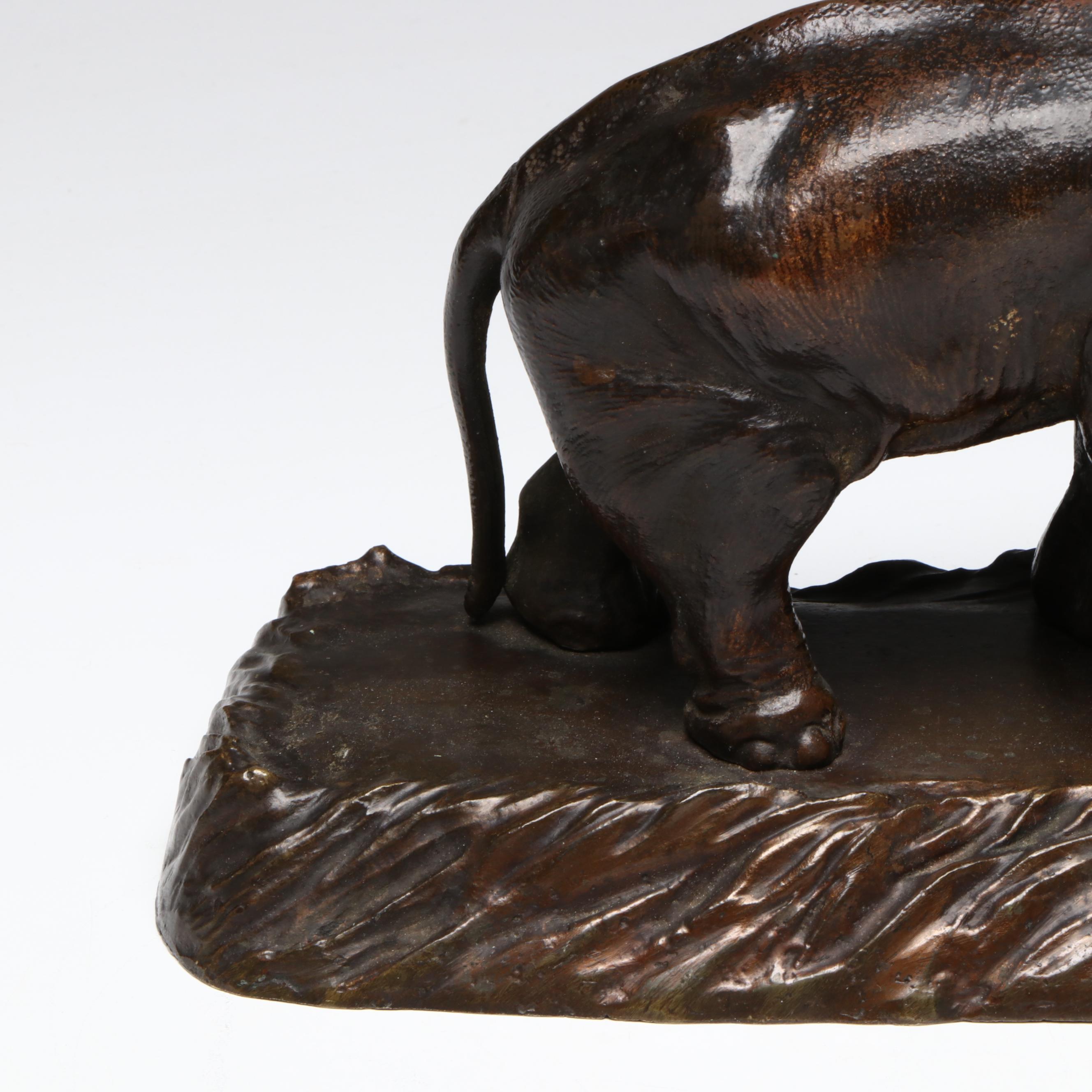 Junghans Style Bronze Elephant Swinger Mantel Clock