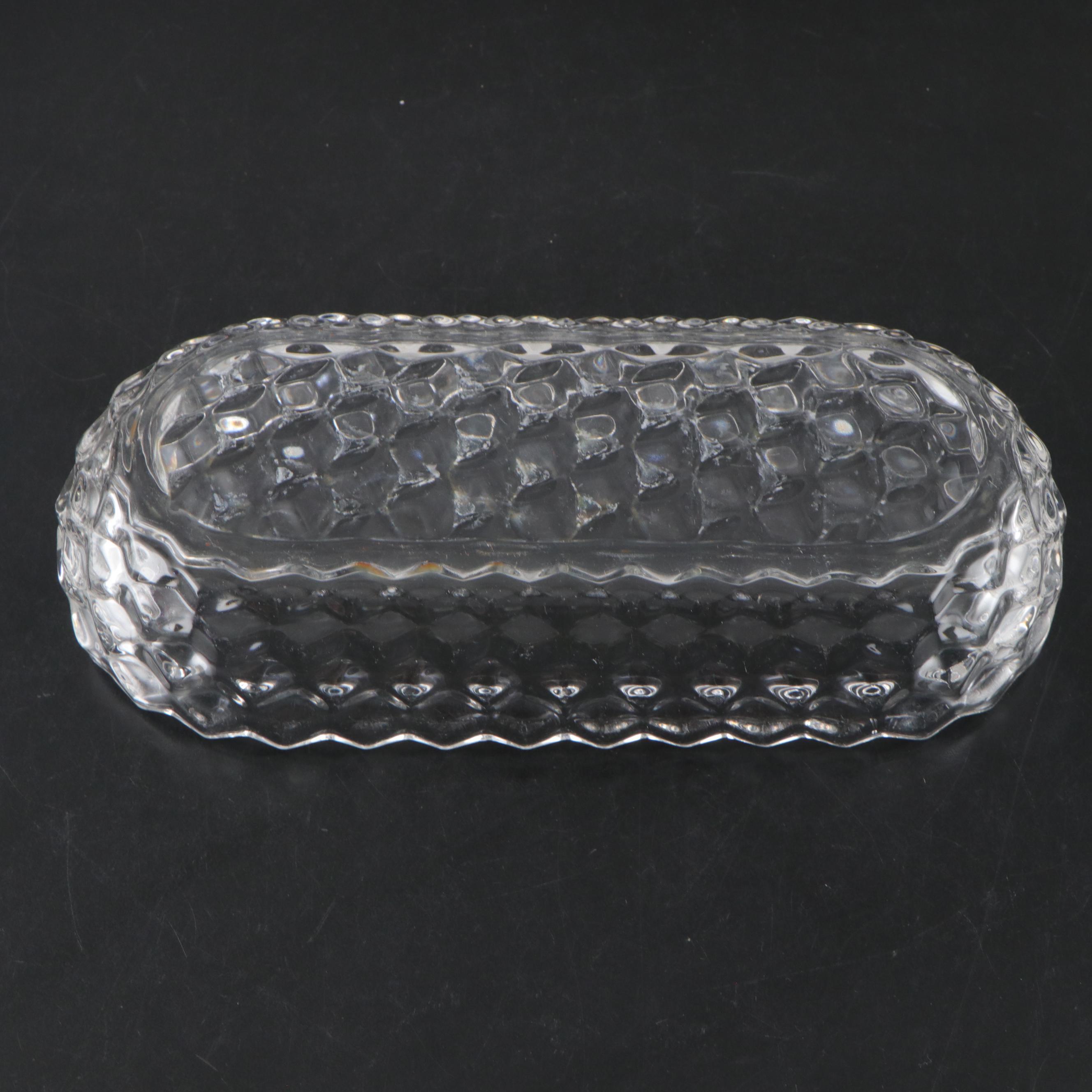 Fostoria "American Clear" Glass Bonbon Bowl, Oval Celery, and More Tableware