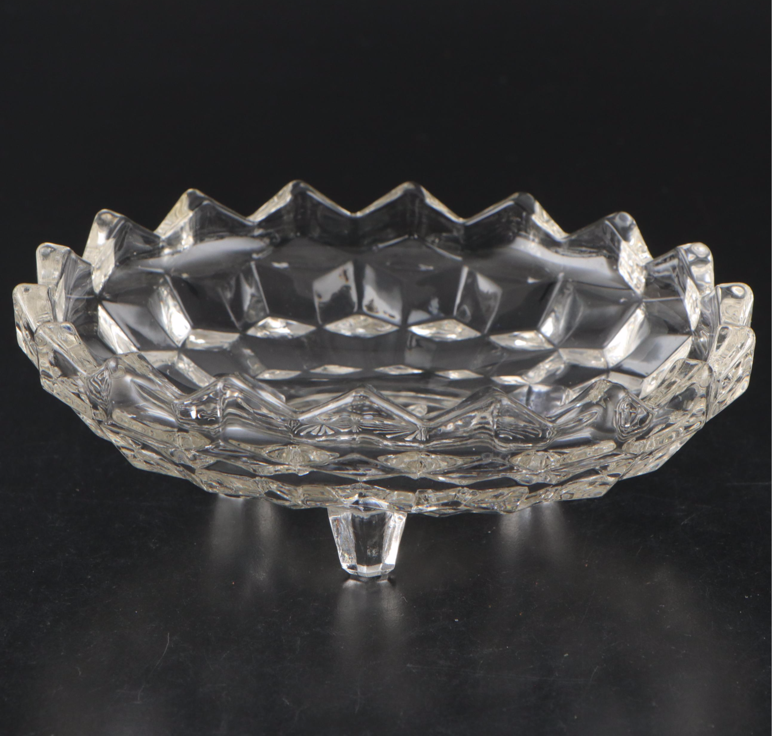 Fostoria "American Clear" Glass Bonbon Bowl, Oval Celery, and More Tableware