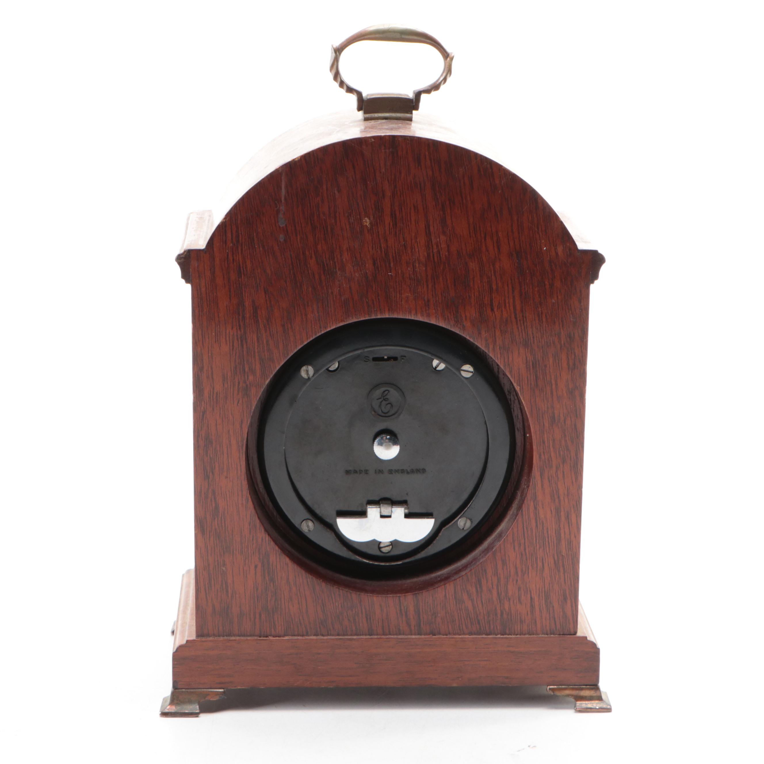 Bombay Company Wooden Jewelry Box with Elliott English Clock, Late 20th Century