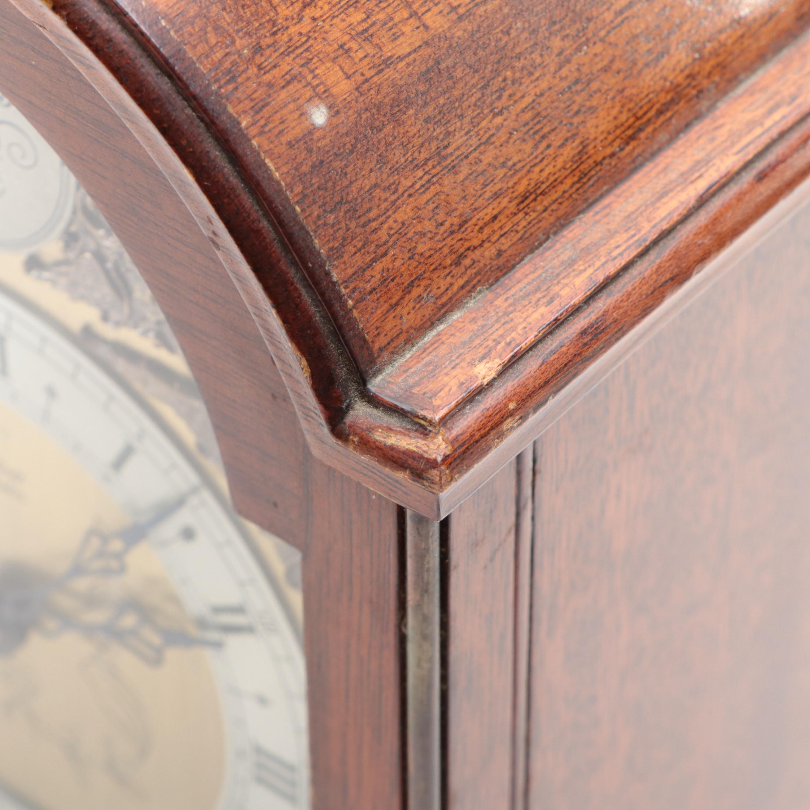 Bombay Company Wooden Jewelry Box with Elliott English Clock, Late 20th Century