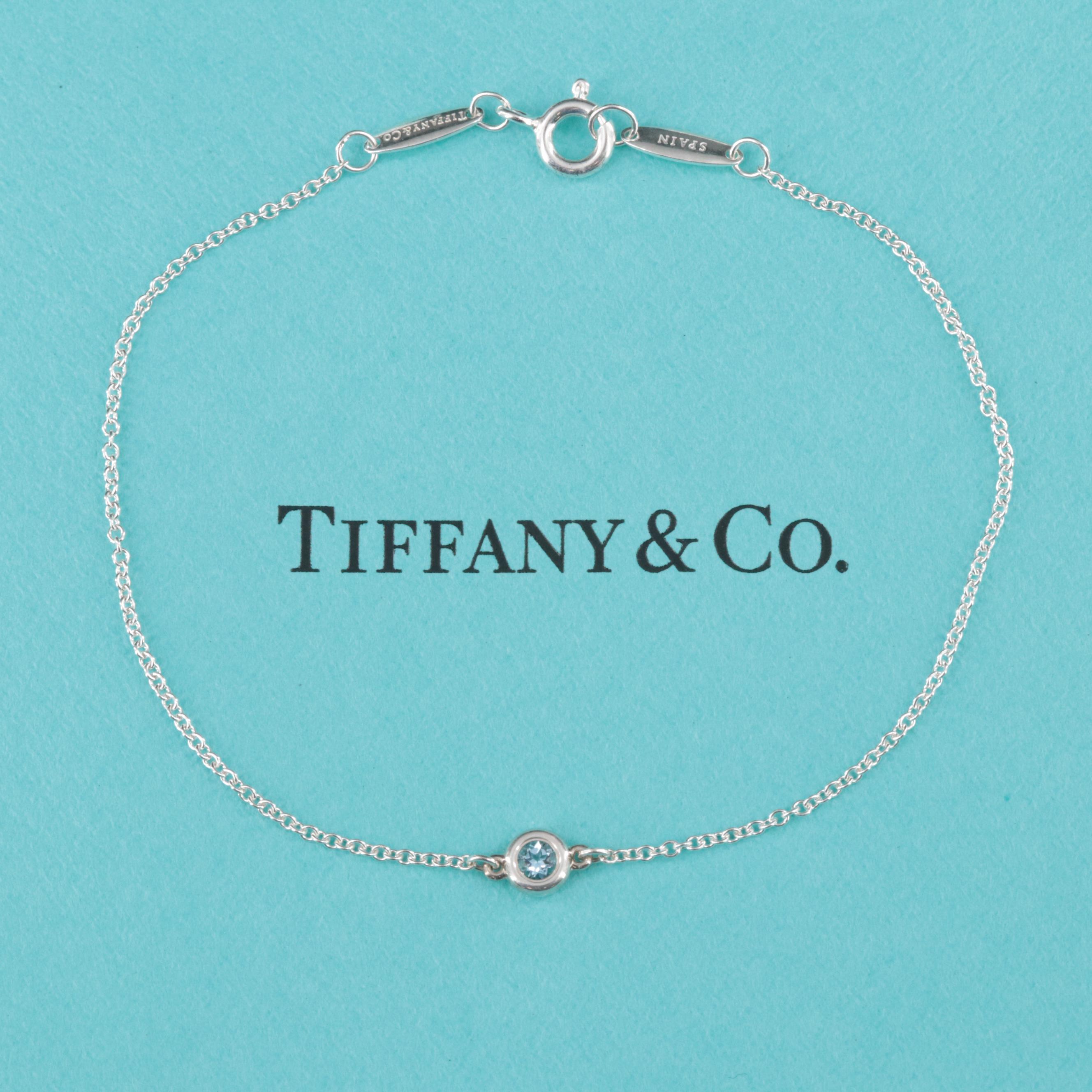 Elsa Peretti for Tiffany Co. Color by the Yard Sterling Aquamarine Bracelet Everything But The House