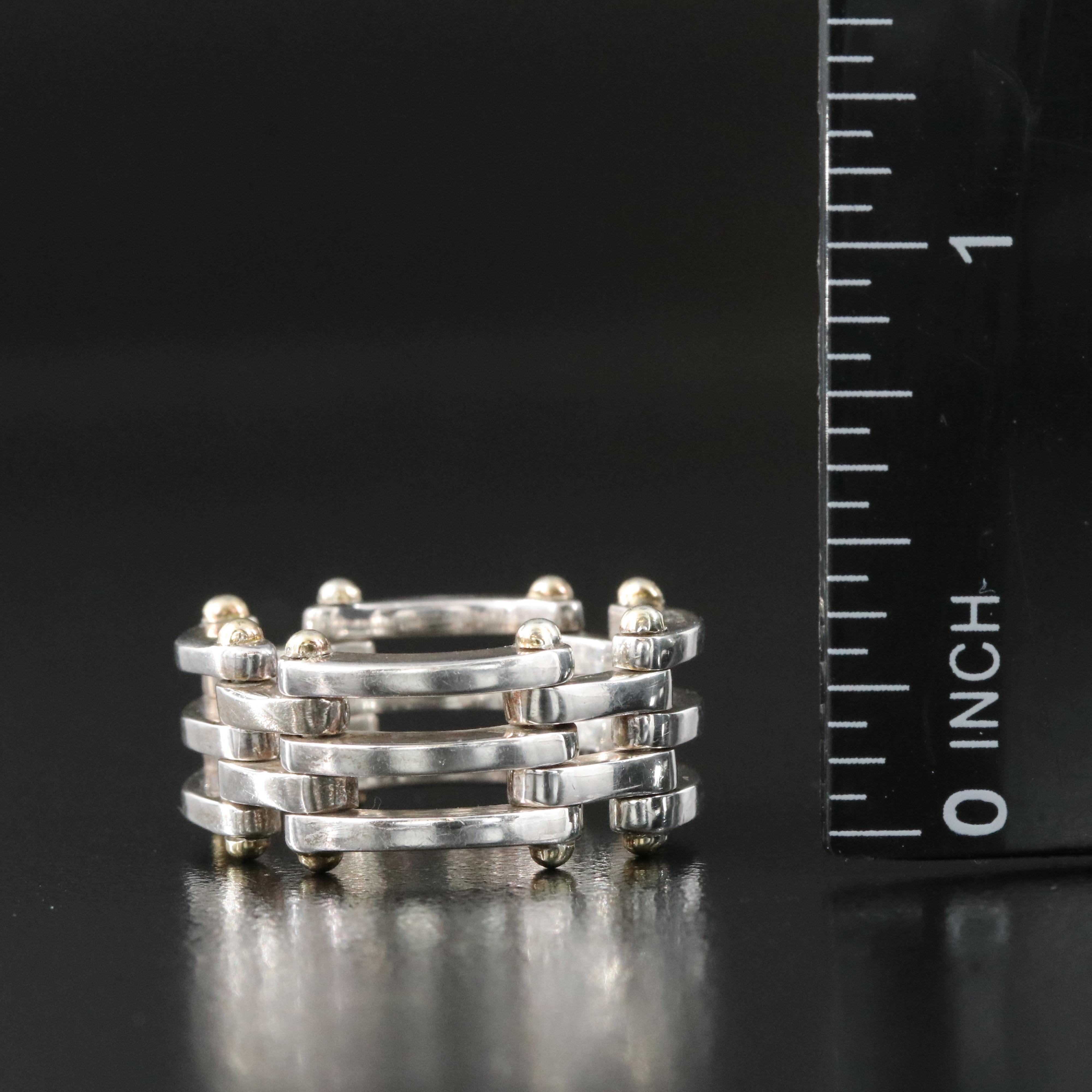 Tiffany & Co. Gatelink Sterling Ring with 18K Accents