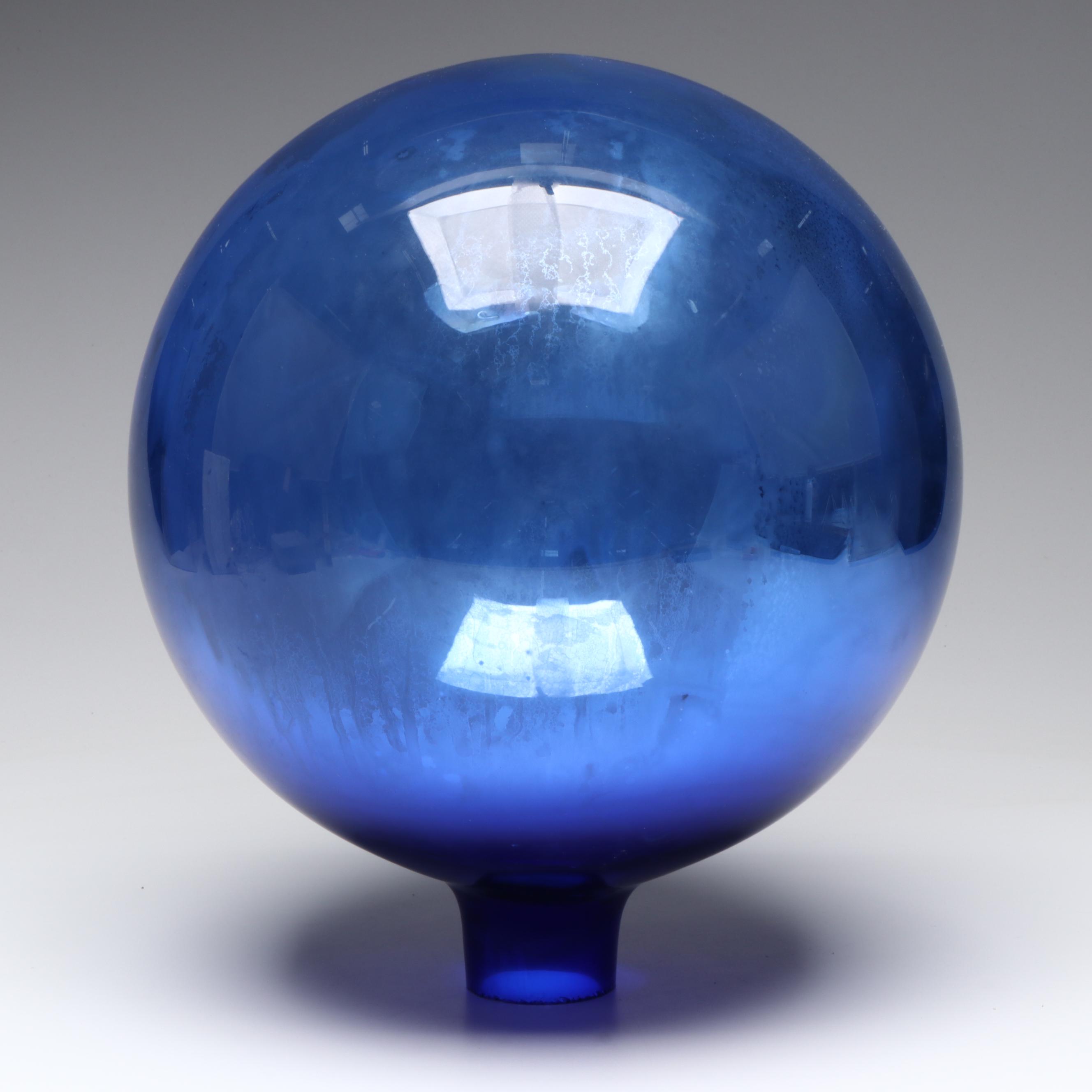 Cobalt Blue Mirrored Glass Globe