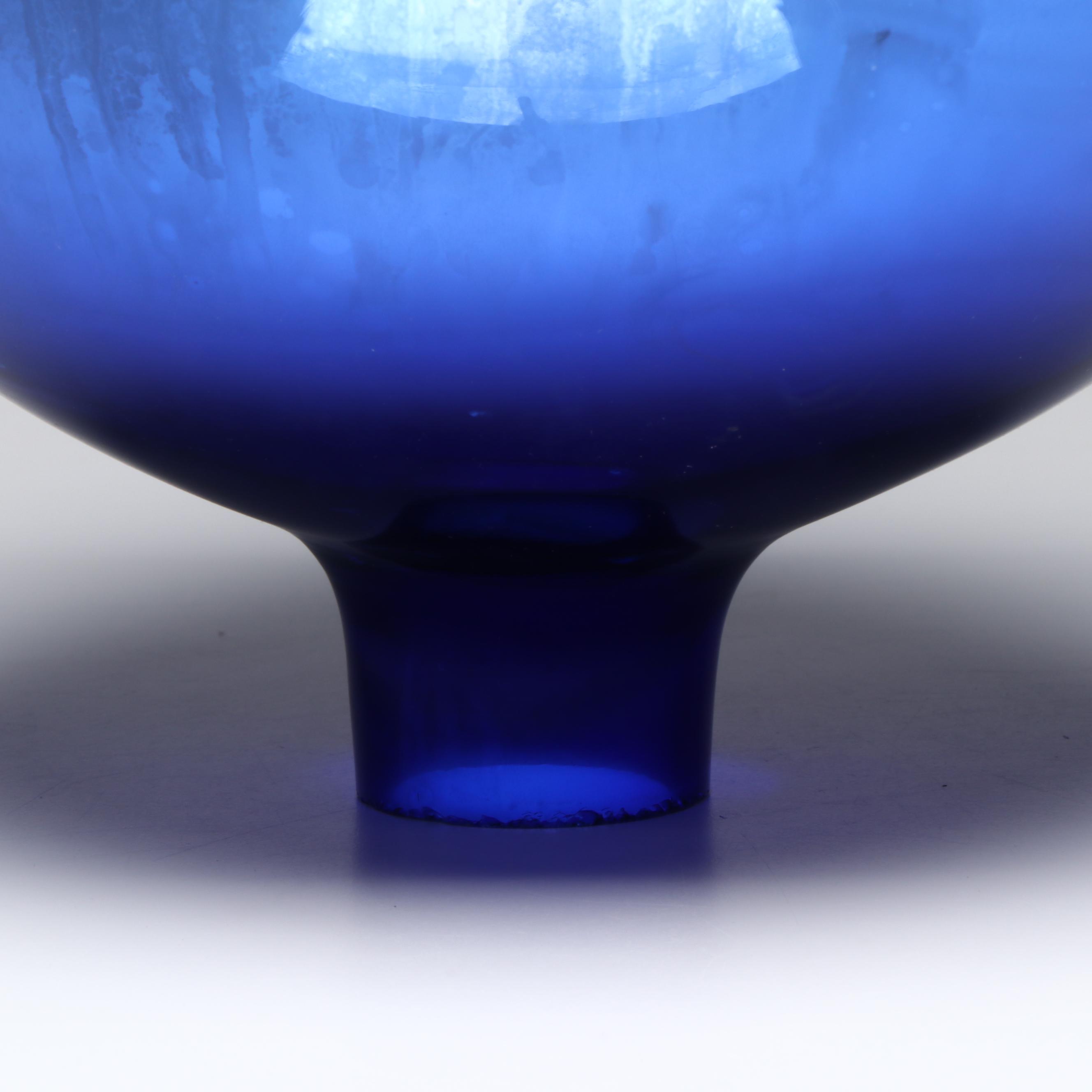Cobalt Blue Mirrored Glass Globe