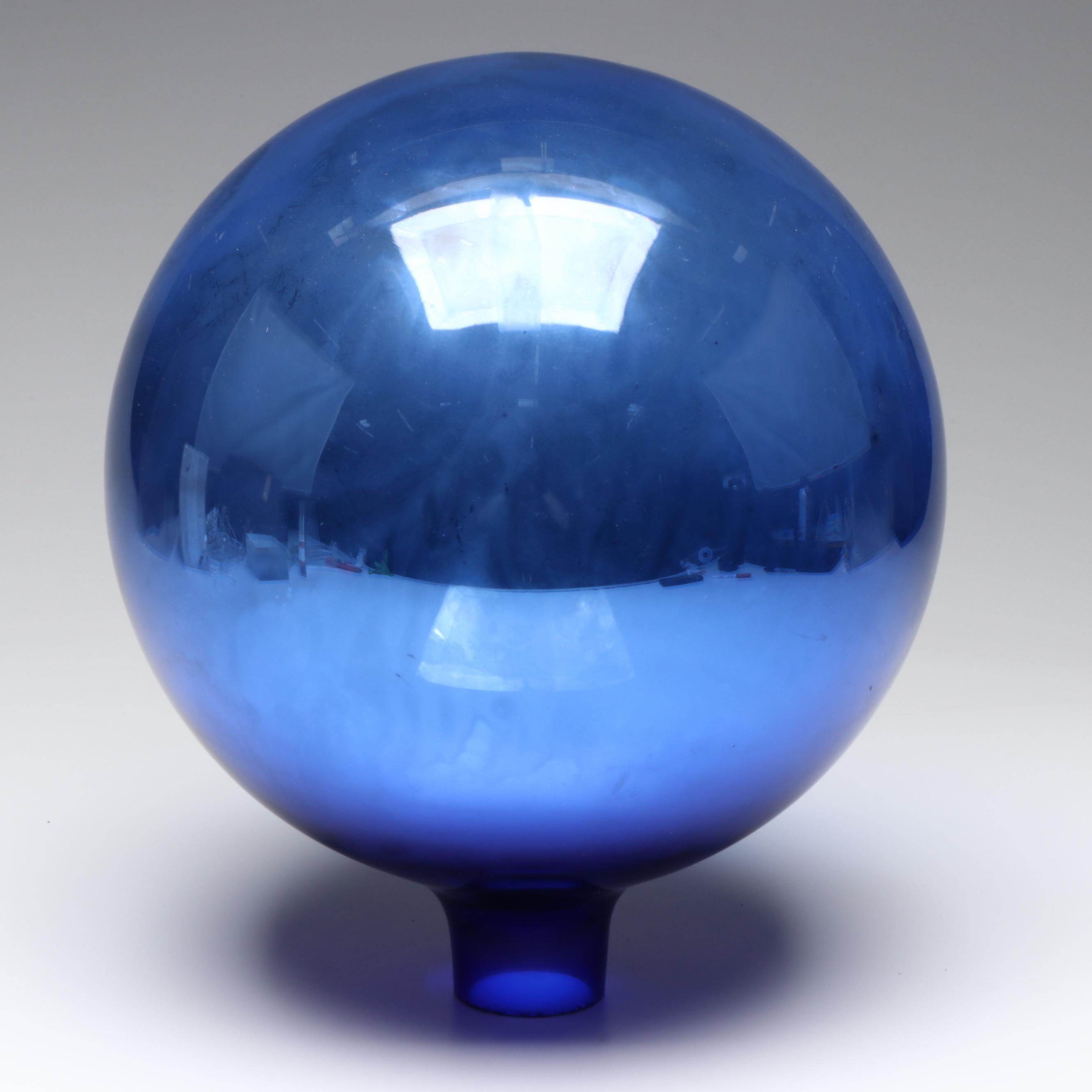 Cobalt Blue Mirrored Glass Globe