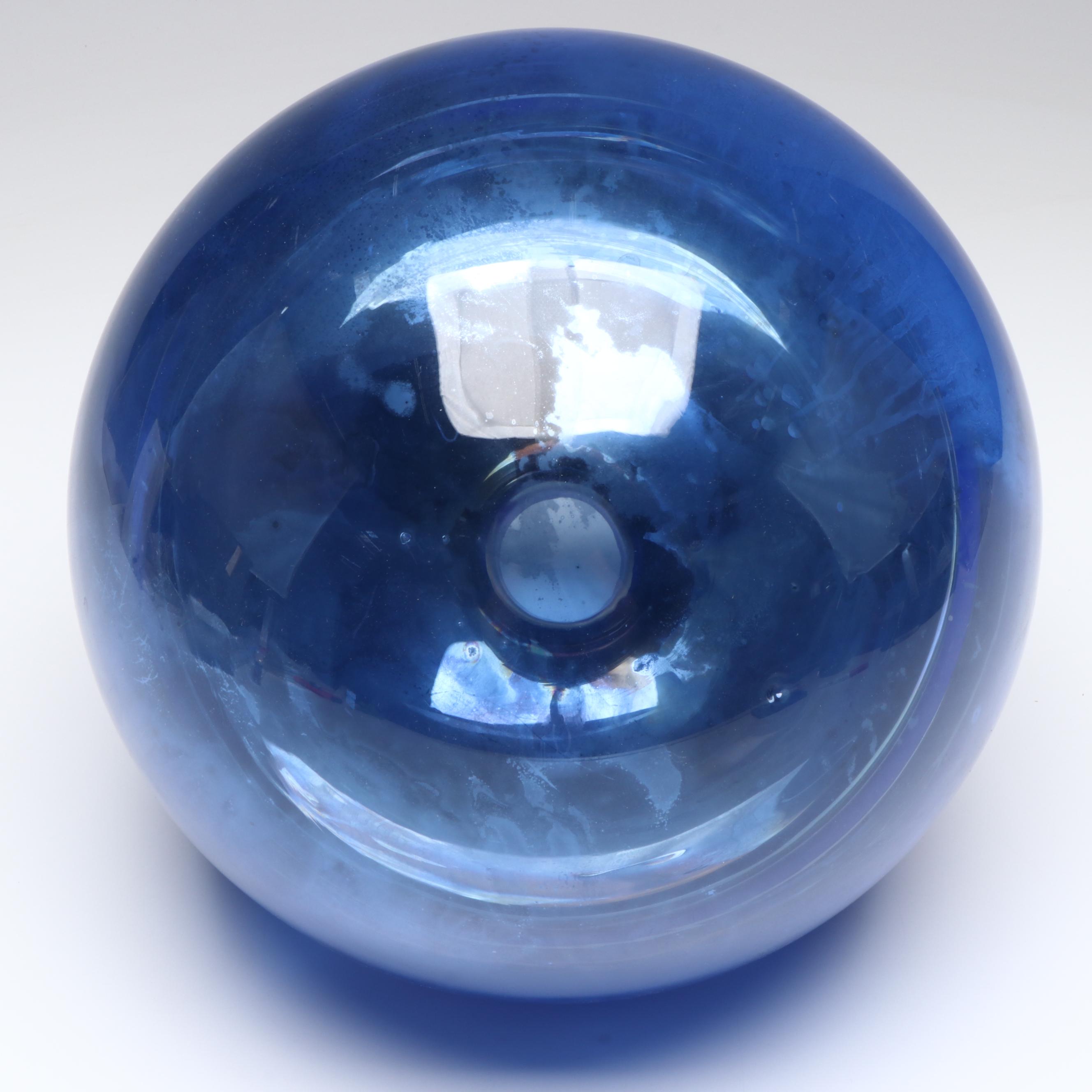 Cobalt Blue Mirrored Glass Globe