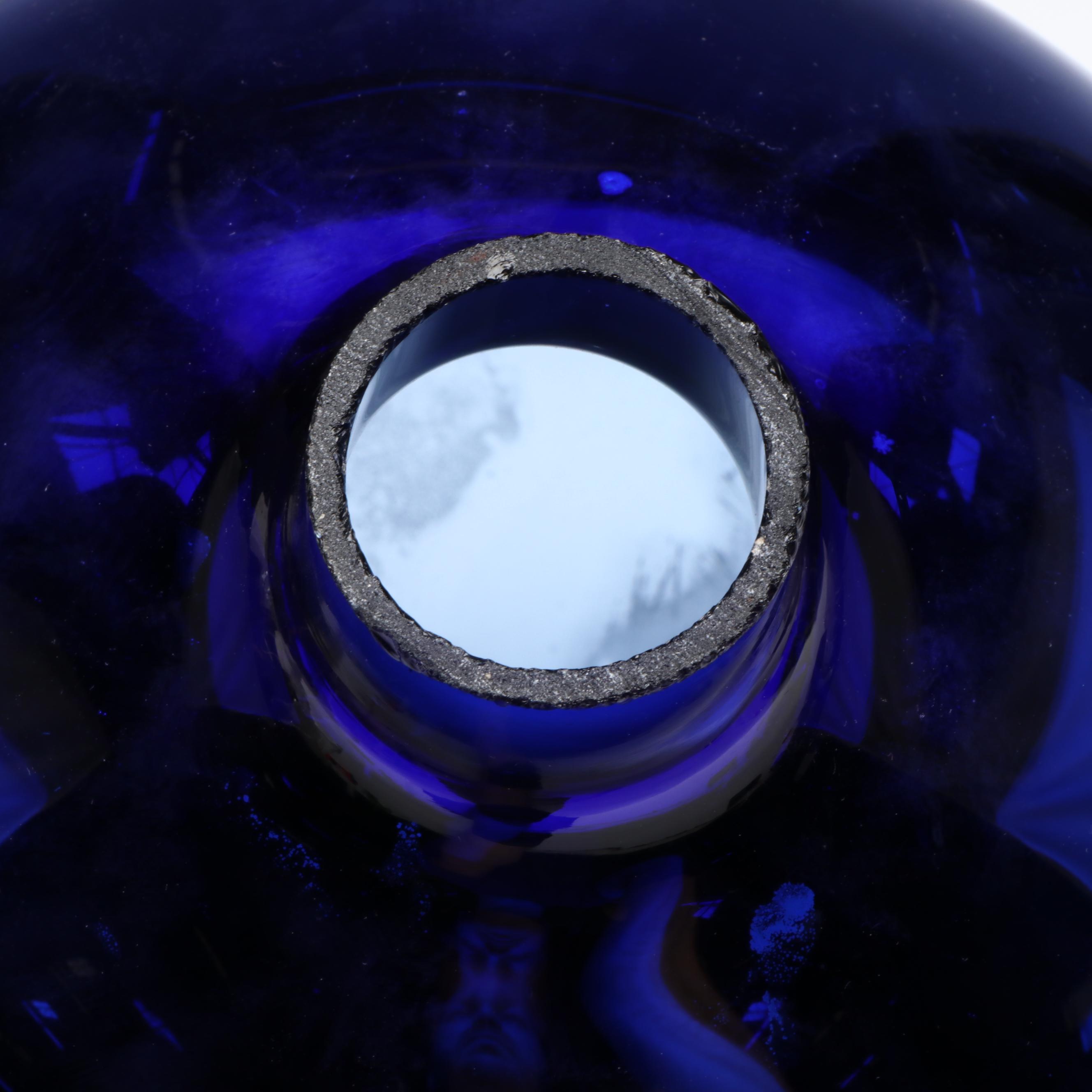 Cobalt Blue Mirrored Glass Globe