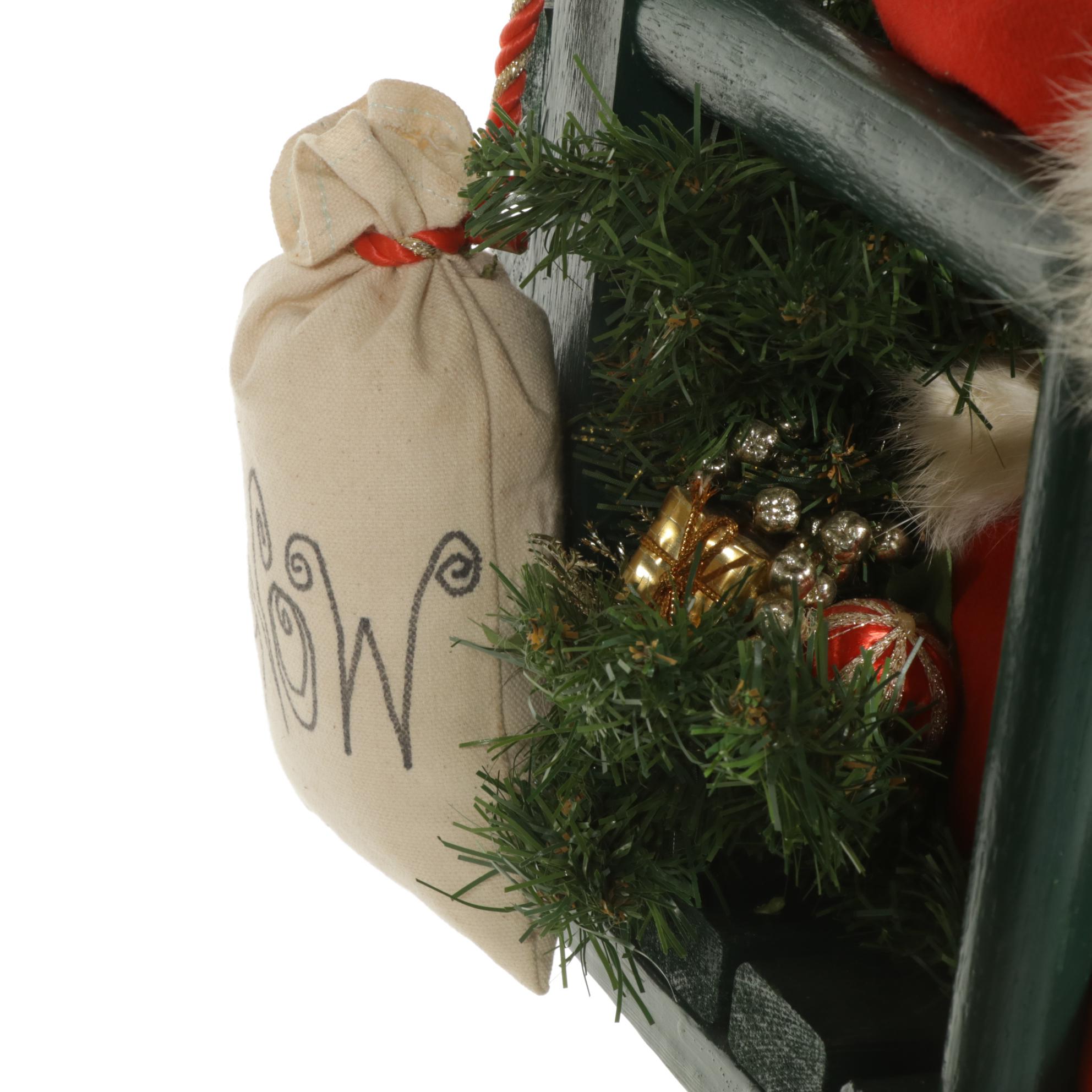 Brian Kidwell "North Pole Ski Patrol" Santa and Elf Ski Lift Figural Group, 1996