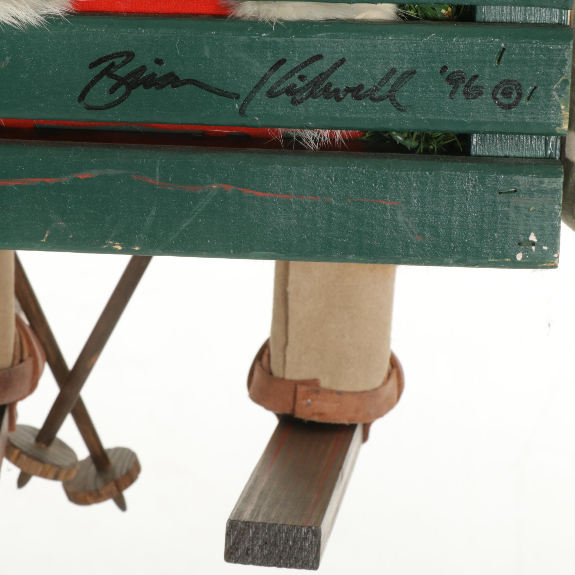 Brian Kidwell "North Pole Ski Patrol" Santa and Elf Ski Lift Figural Group, 1996