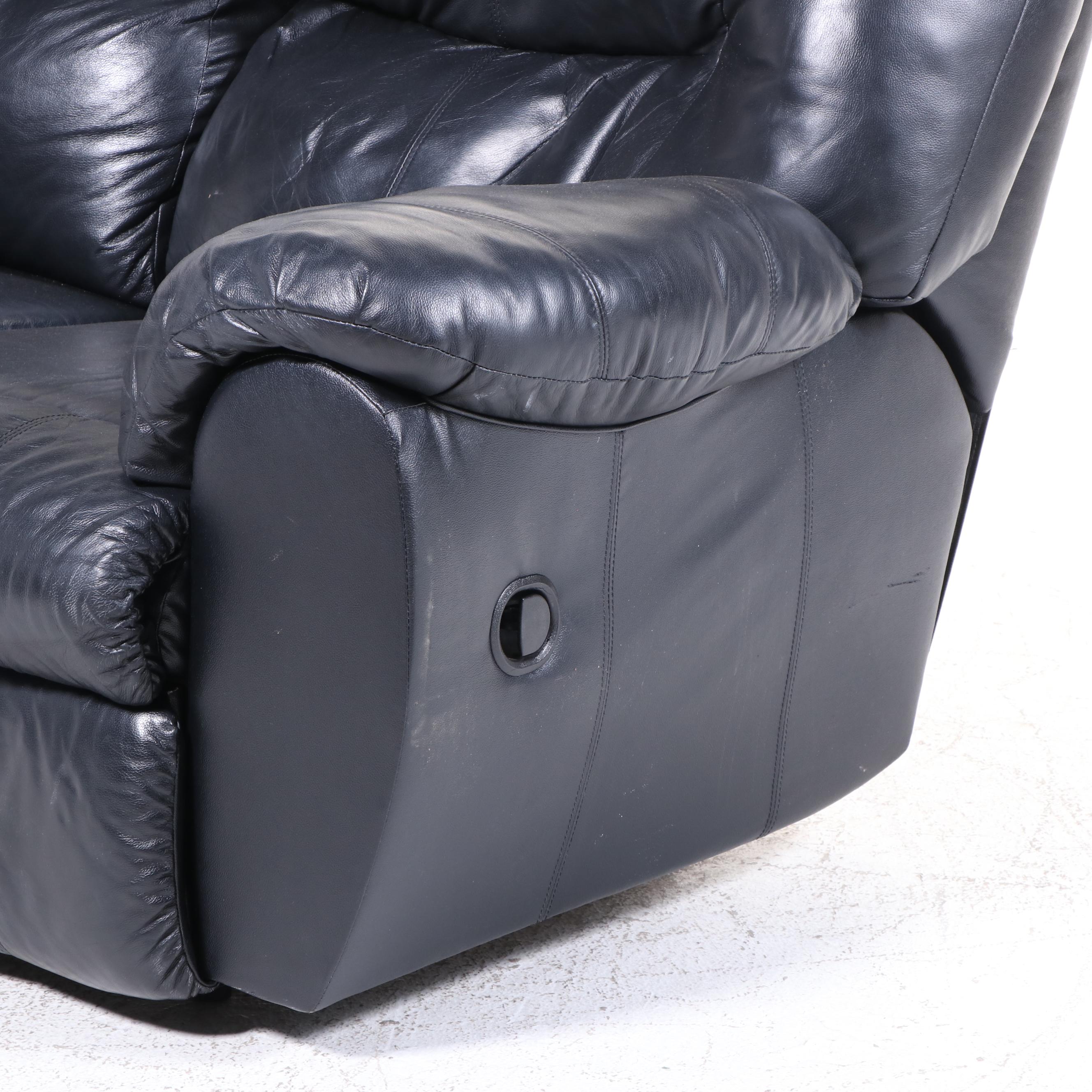 Ashley Furniture Overstuffed Leather Reclining Sofa