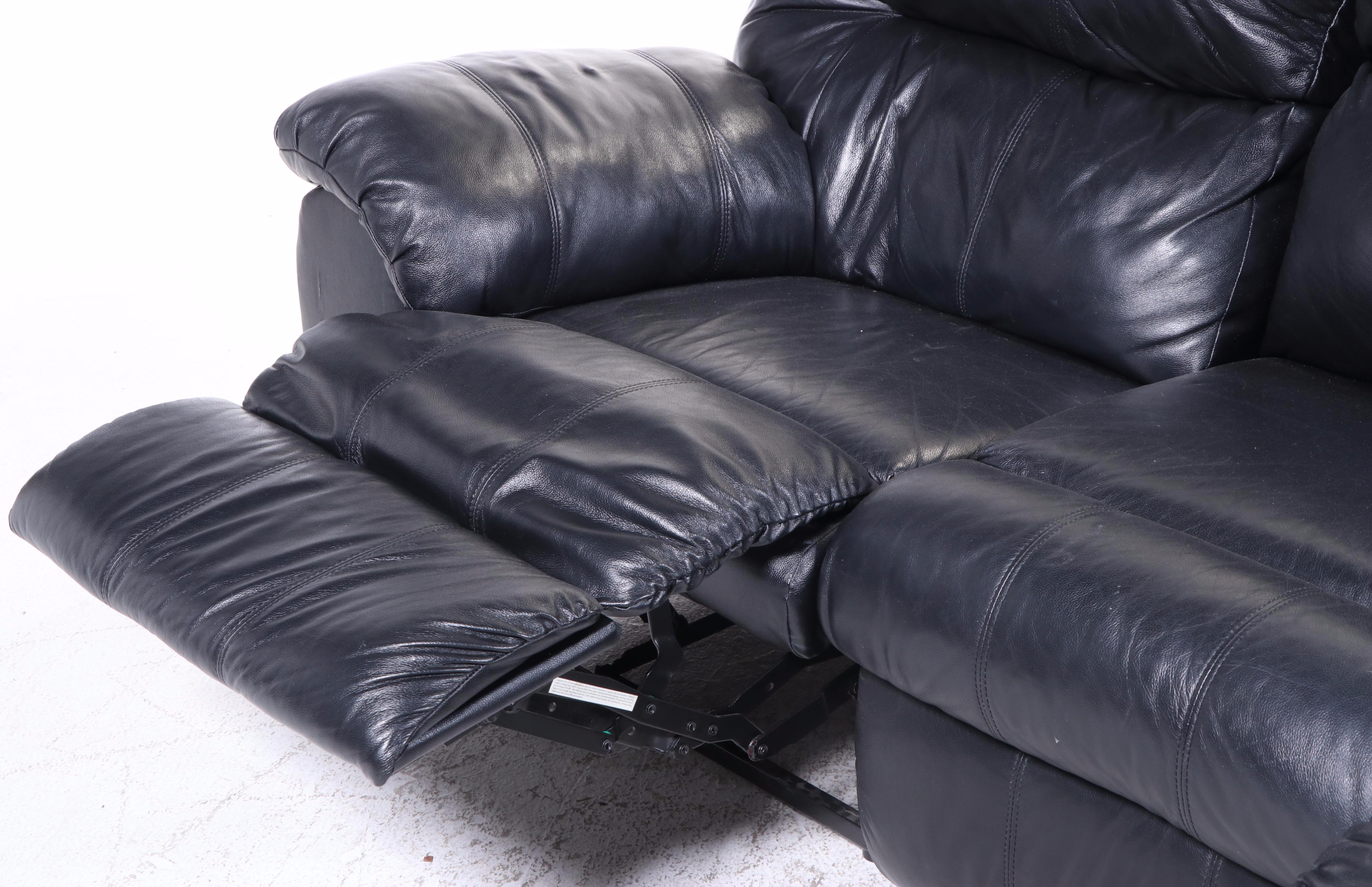 Ashley Furniture Overstuffed Leather Reclining Sofa