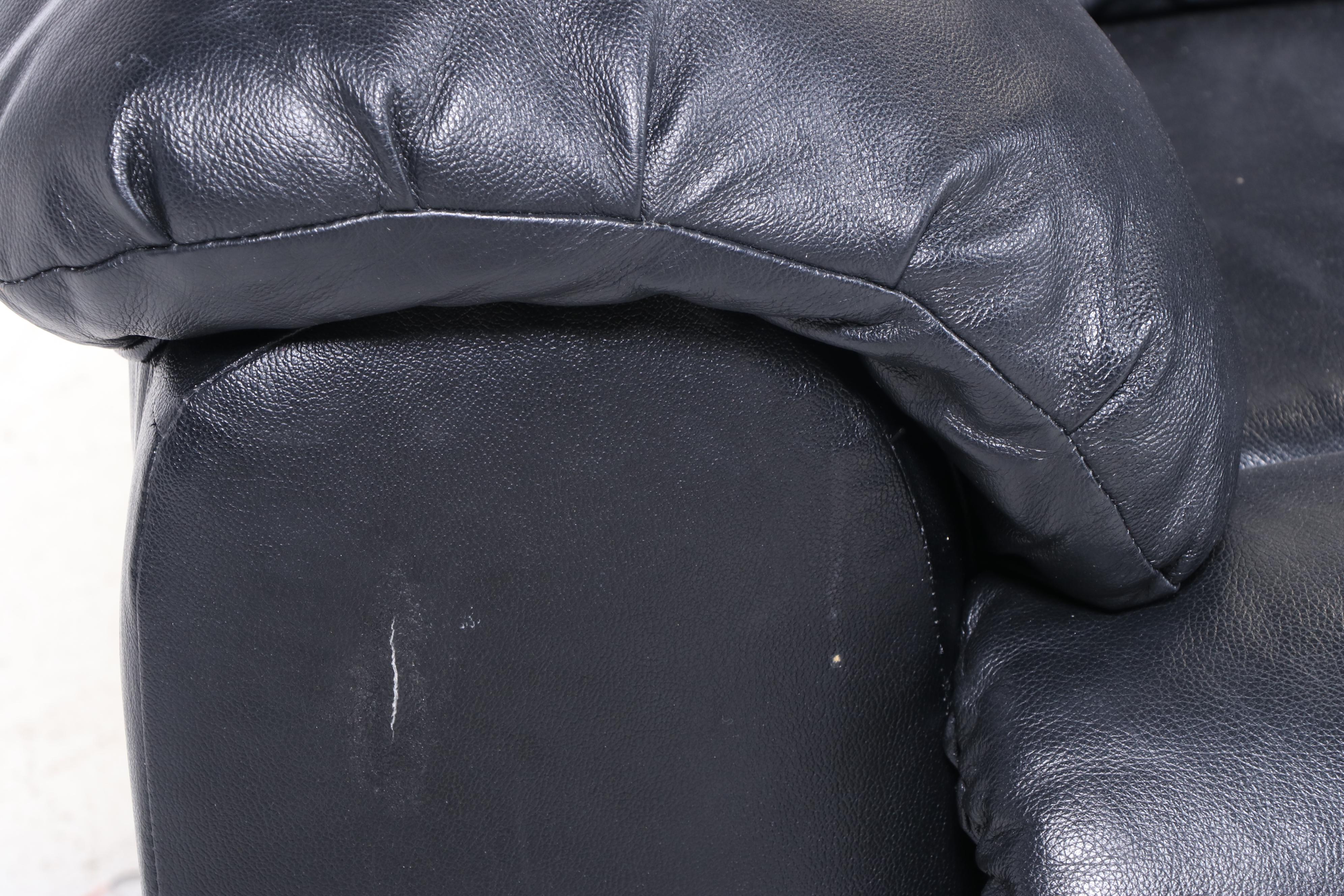 Ashley Furniture Overstuffed Leather Reclining Sofa