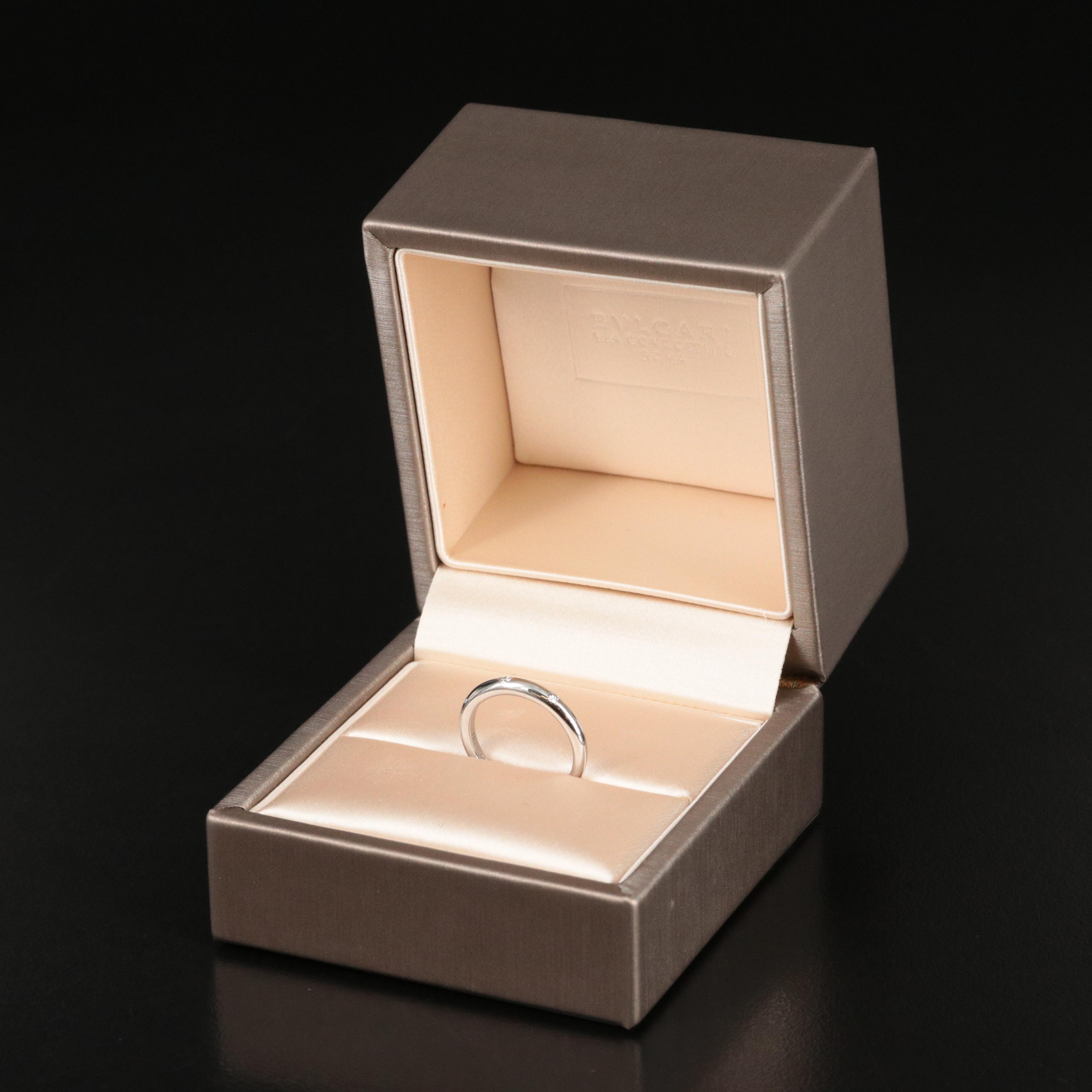 Bulgari BVLGARI Fedi Platinum Band with Diamond Accents