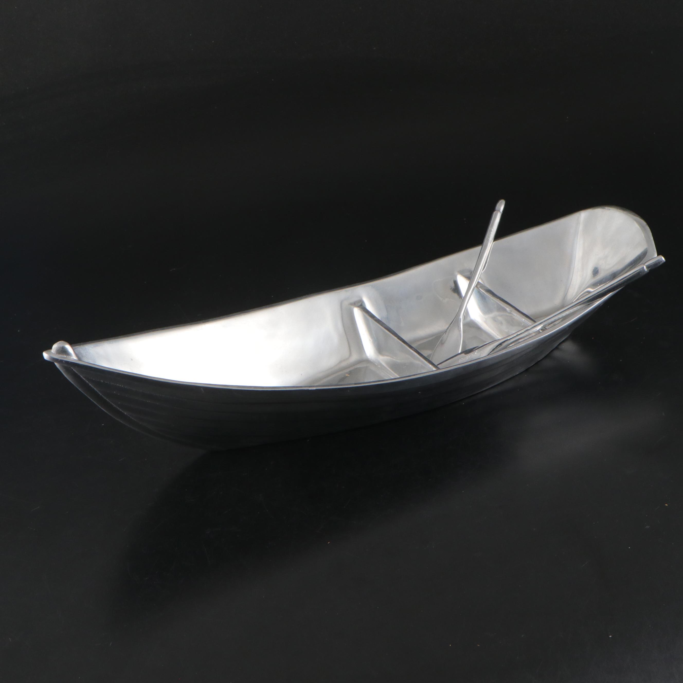 Mariposa Metal Boat-Shaped Serving Bowl with Oars