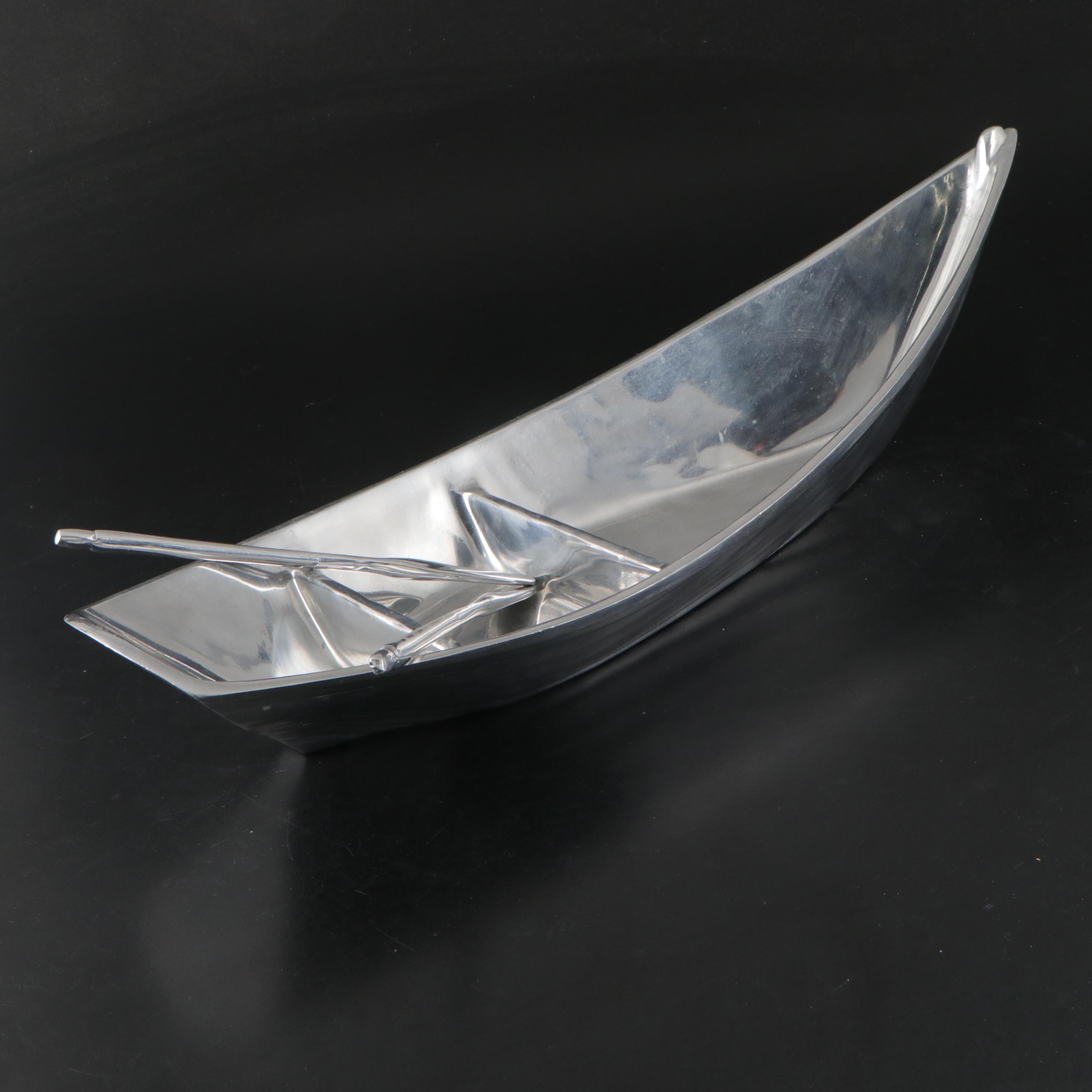 Mariposa Metal Boat-Shaped Serving Bowl with Oars