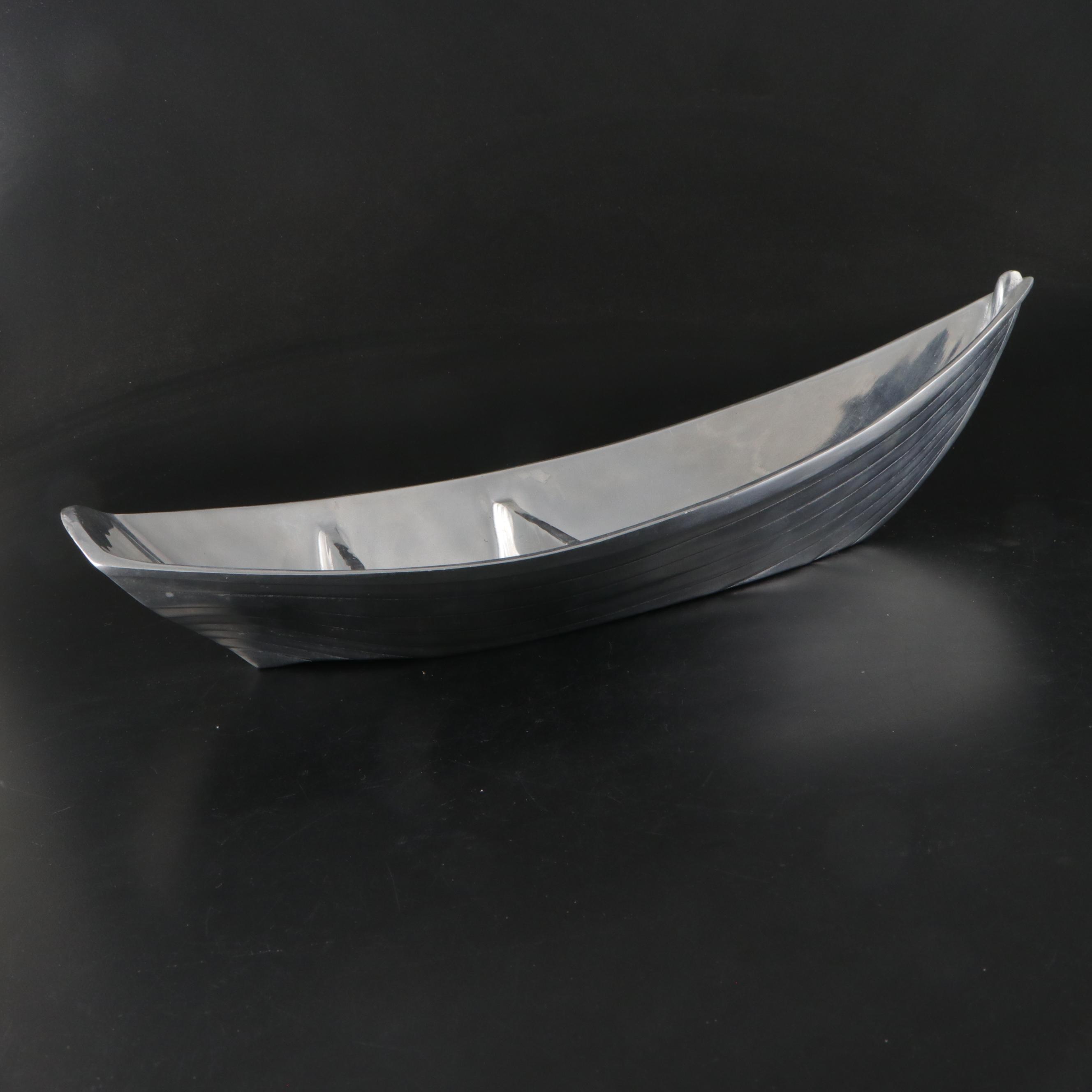 Mariposa Metal Boat-Shaped Serving Bowl with Oars
