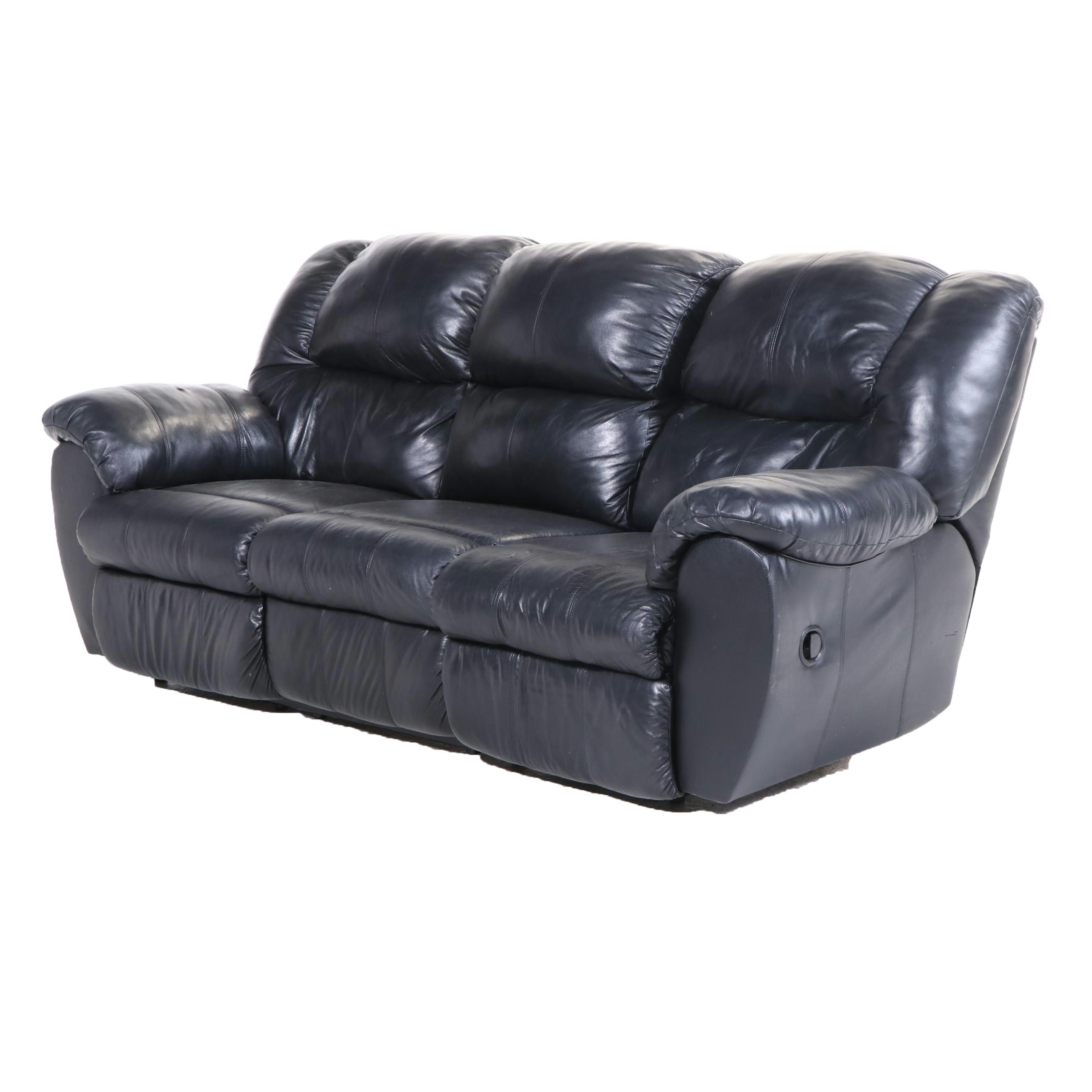 Ashley Furniture Overstuffed Leather Reclining Sofa