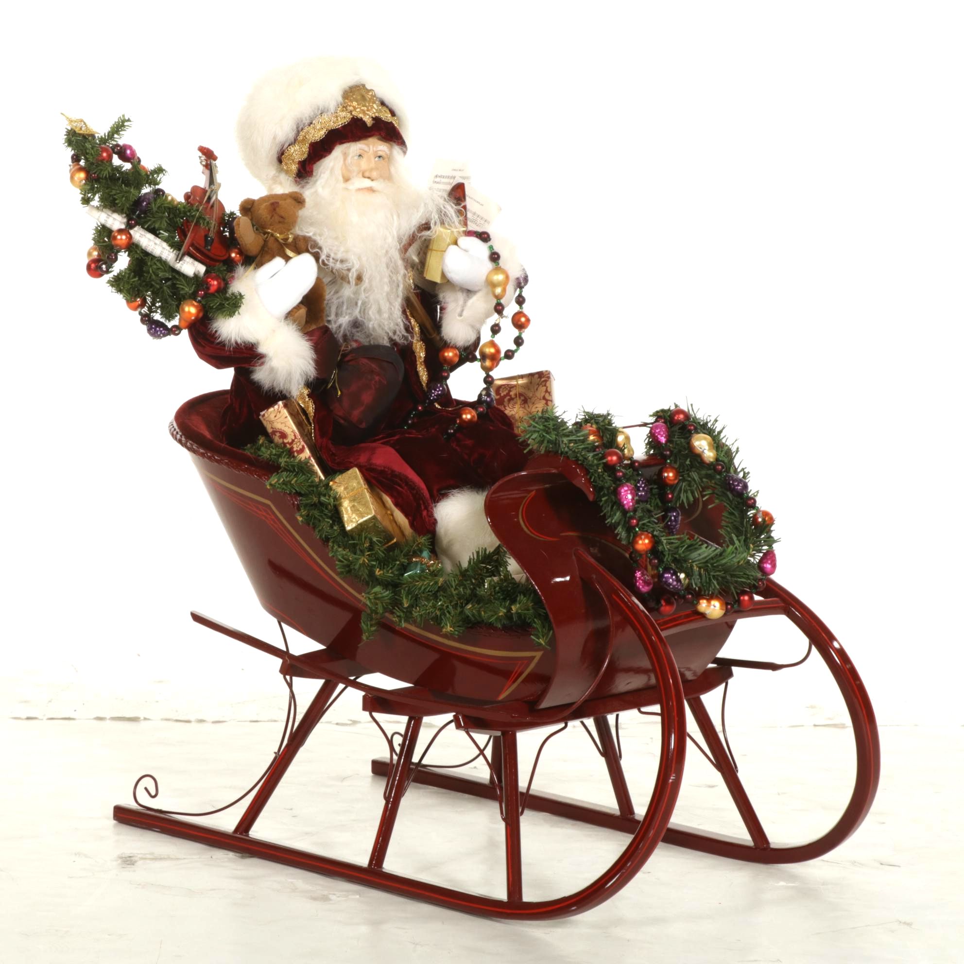 Lynn Haney "Magic Sleigh Ride" Limited Edition Santa in Sleigh Figurine, 1997