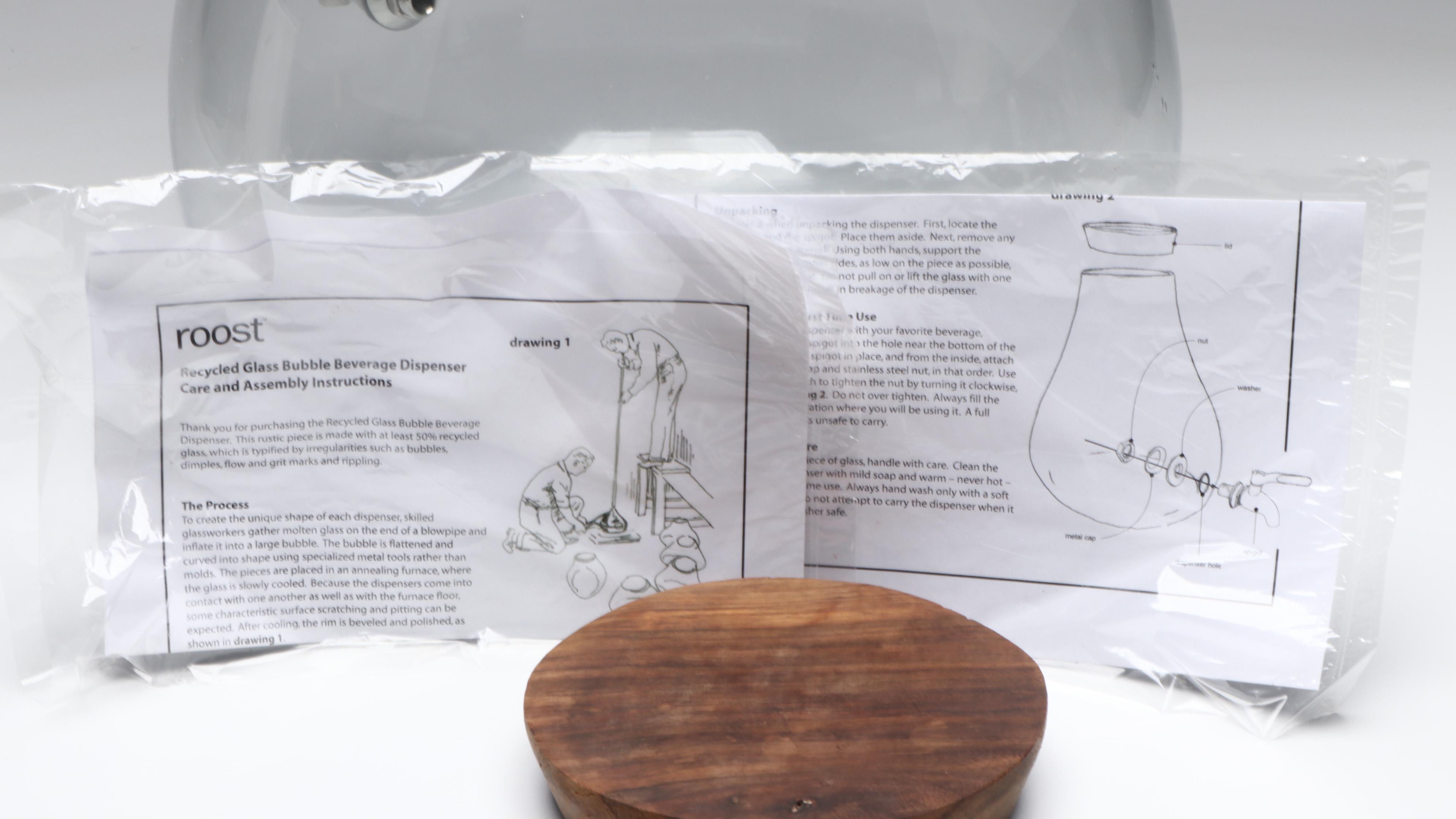 Roost Blown Recycled Glass Bubble Shaped Beverage Dispenser