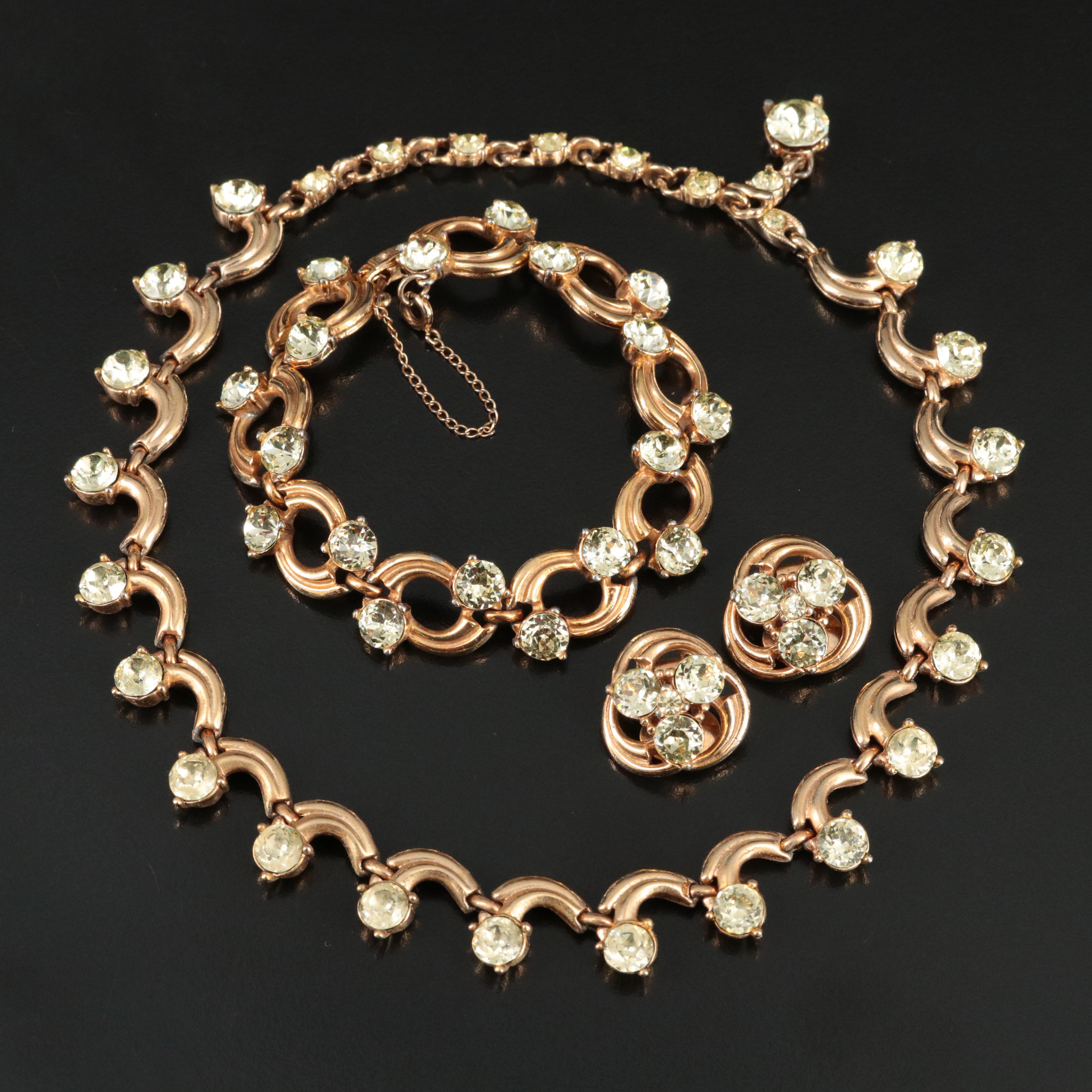 Vintage Bogoff Rhinestone Jewelry Set