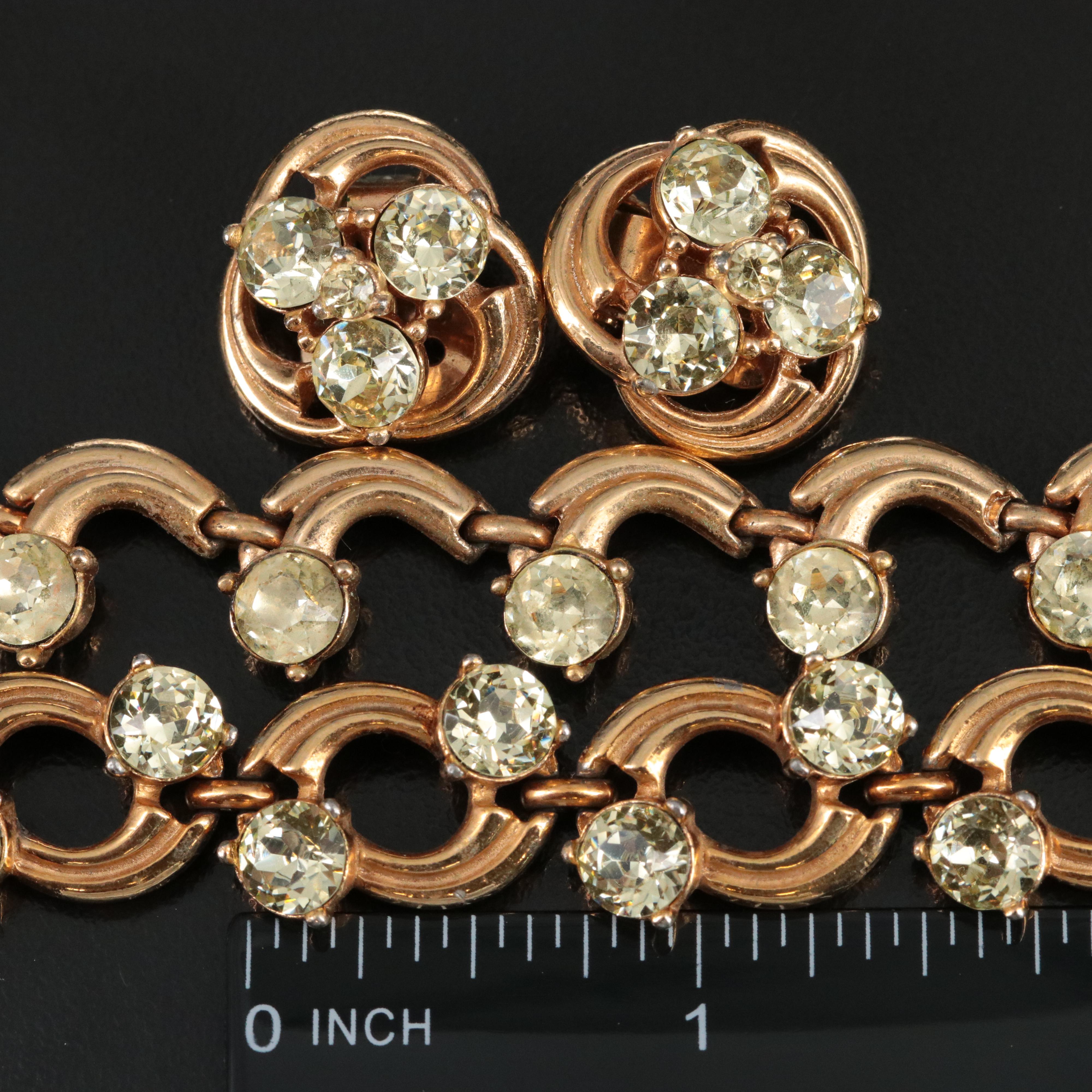 Vintage Bogoff Rhinestone Jewelry Set