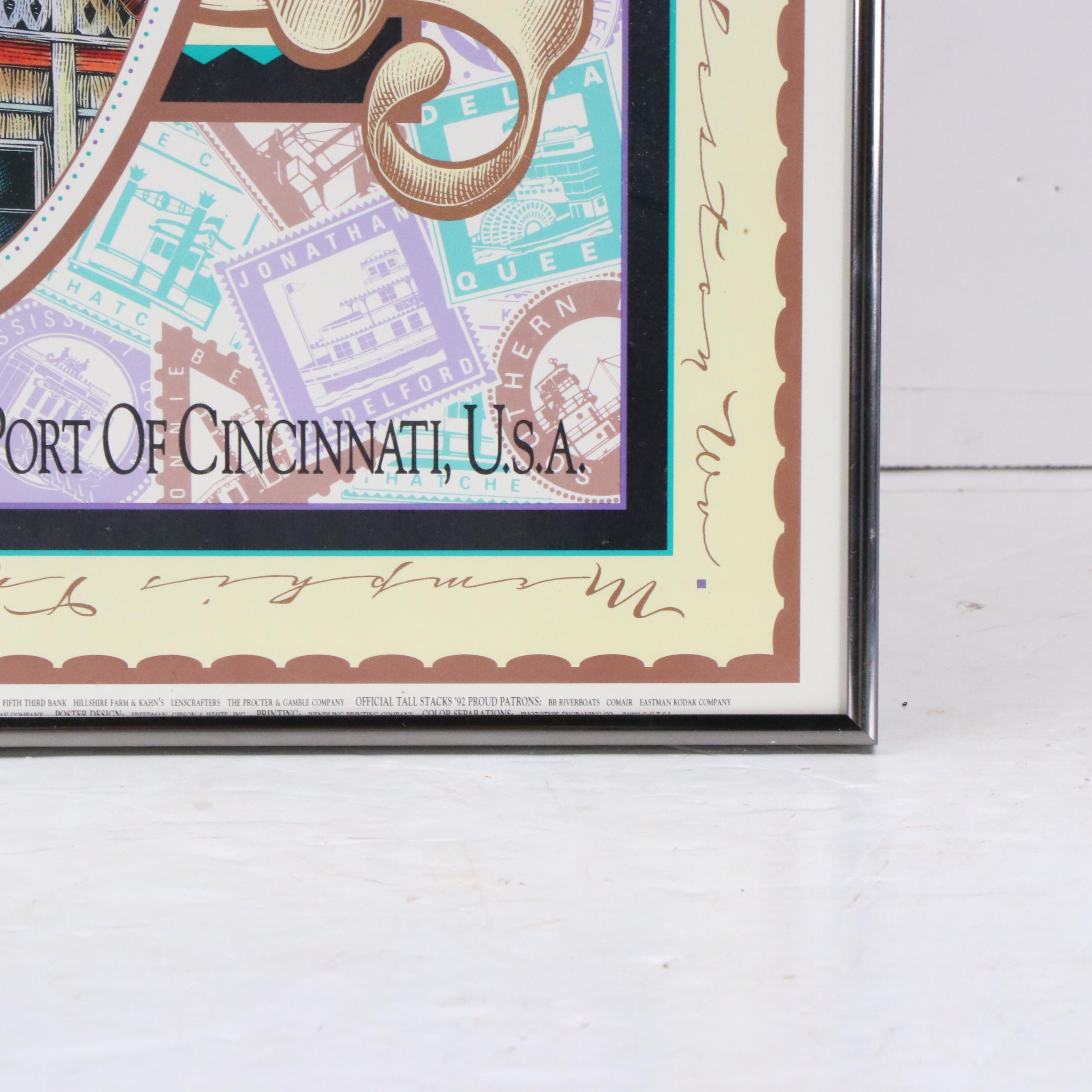 Cincinnati Tall Stacks Offset Lithograph Poster, 1992