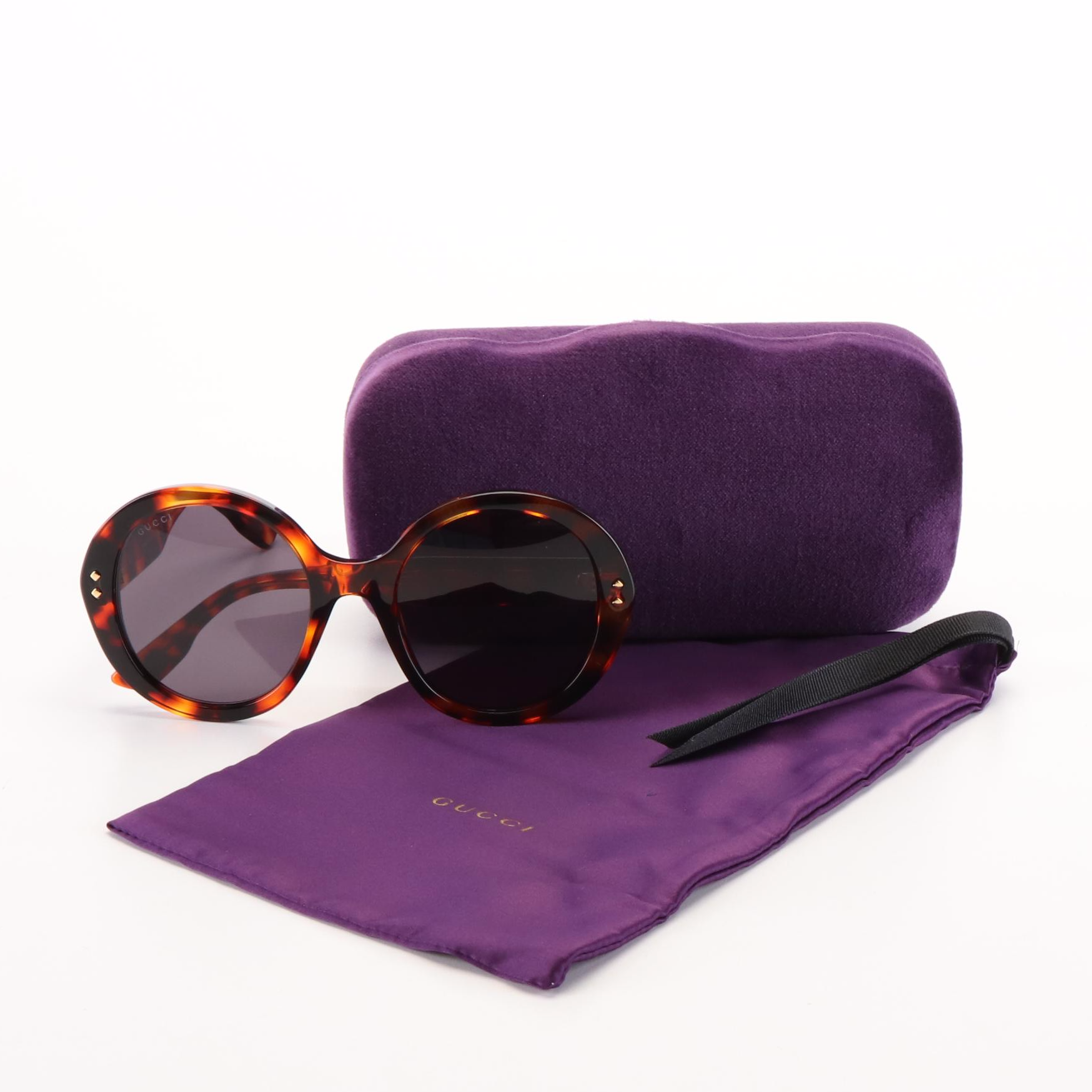 Gucci GG1081S Havana Smoke Lens Sunglasses